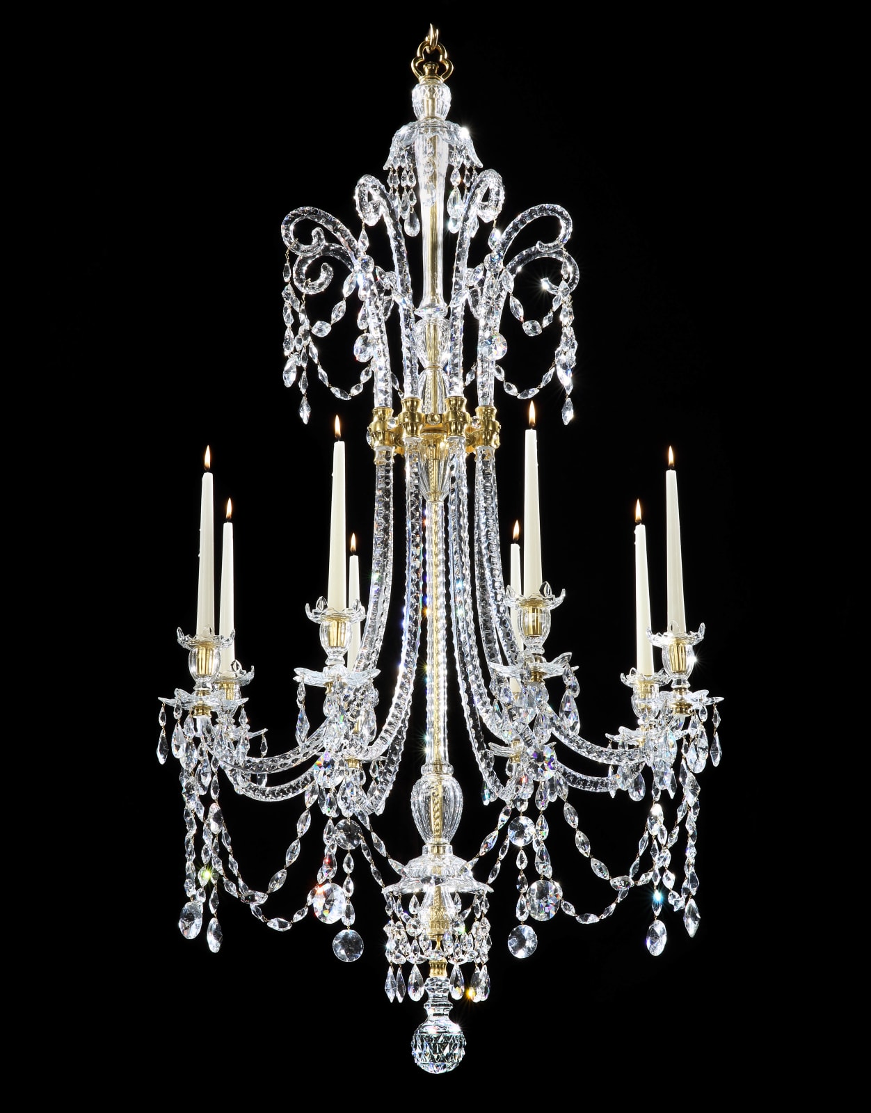 A GEORGE III CHANDELIER BY MOSES LAFOUNT, NO. 426, English, circa 1800