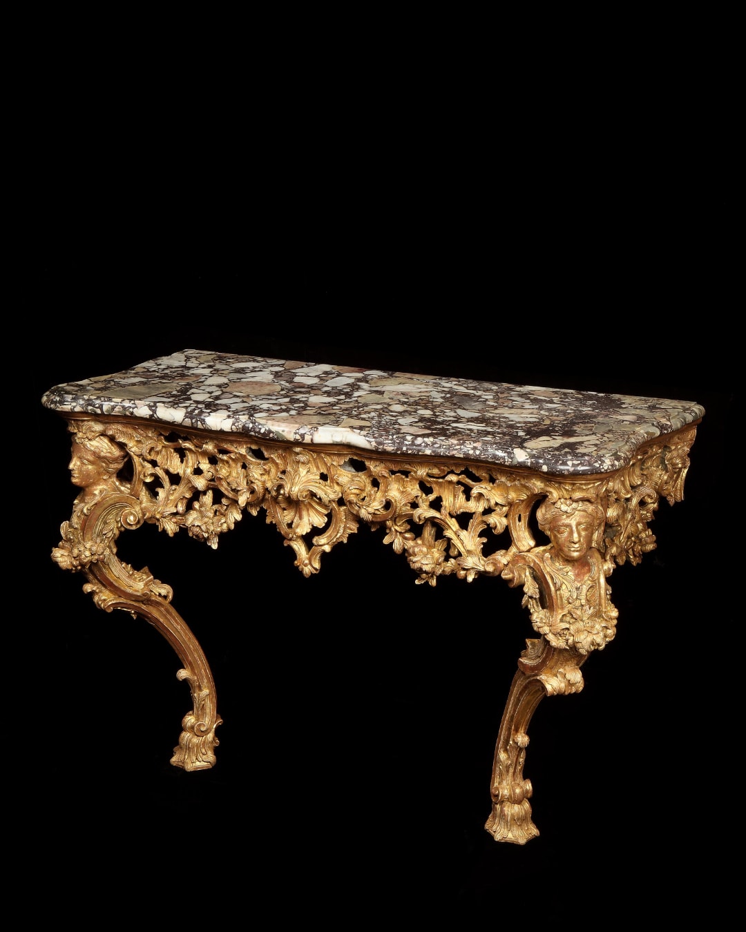 A GEORGE II GILTWOOD TABLE ATTRIBUTED TO MATTHIAS LOCK, English, circa 1755