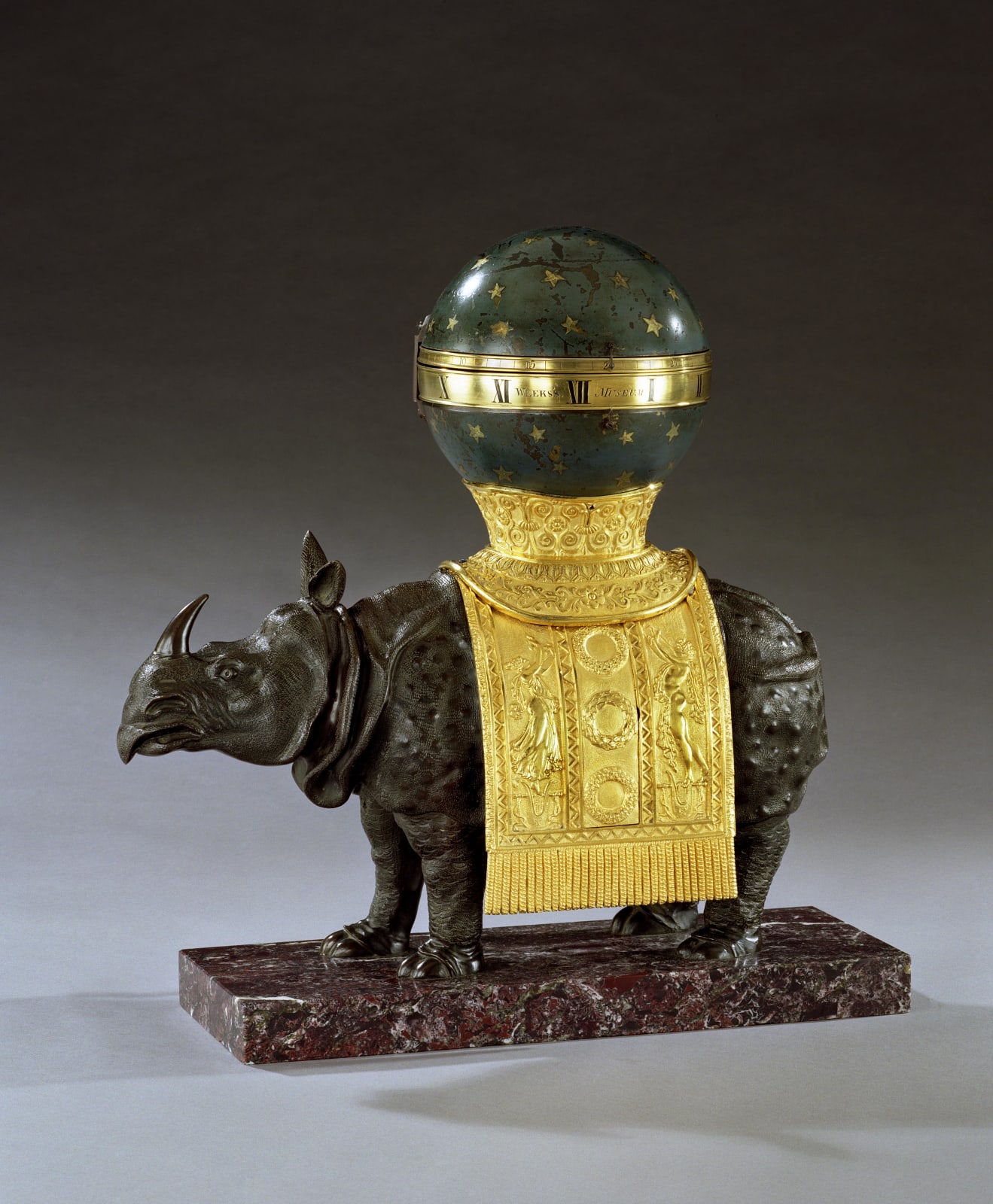 A GEORGE III RHINOCEROS CLOCK BY THOMAS WEEKS , English, circa 1800