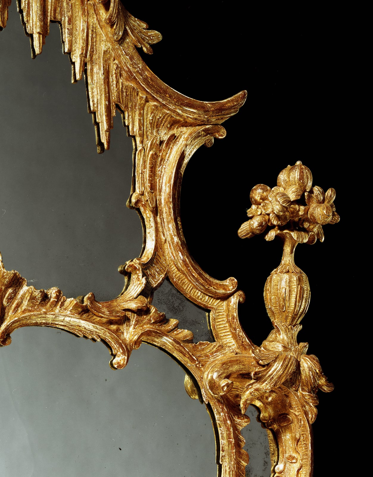 A GEORGE III GILTWOOD PIER GLASS, English, circa 1765