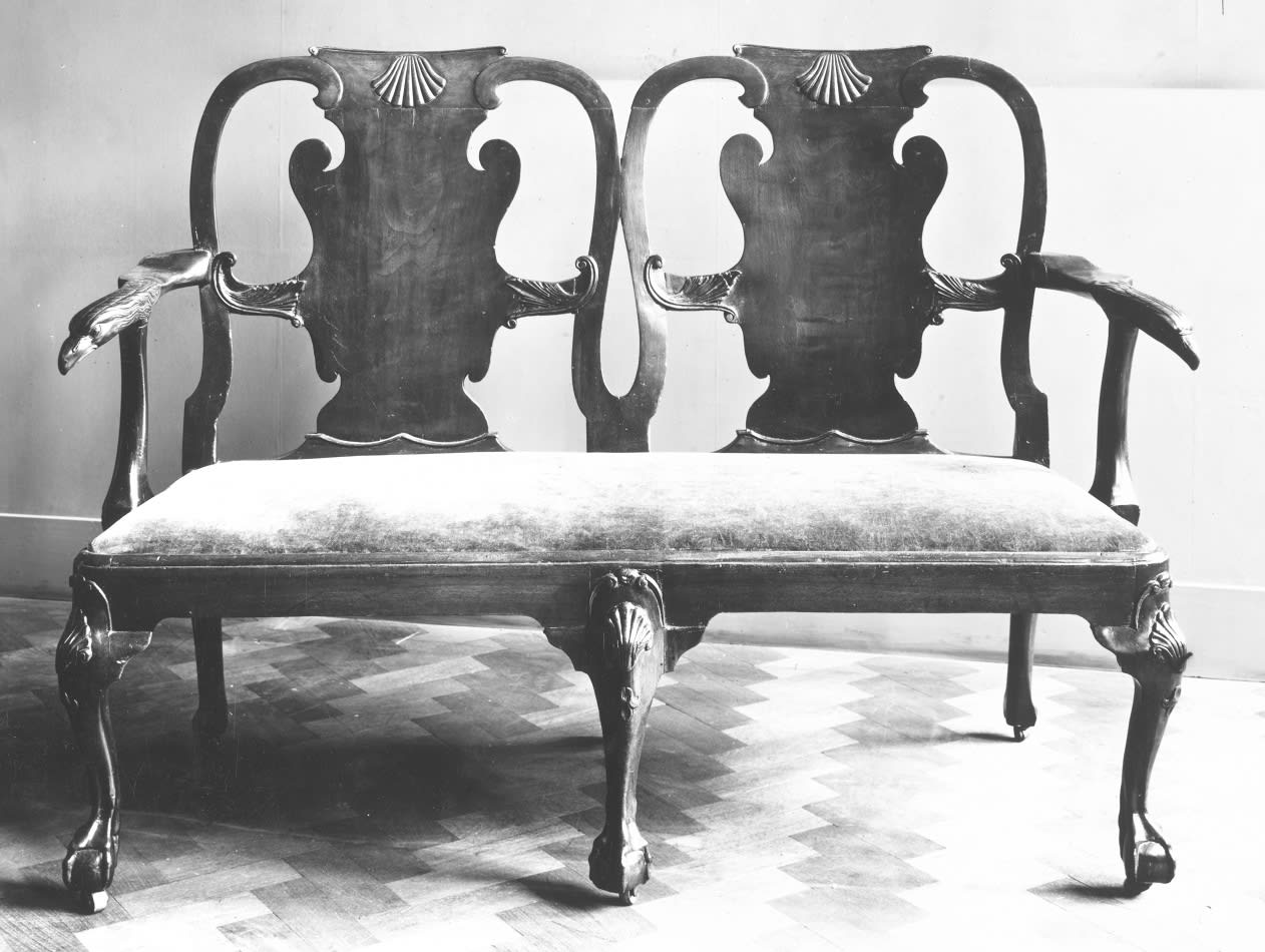 A GEORGE I BURR WALNUT DOUBLE CHAIRBACK SETTEE, English, circa 1725