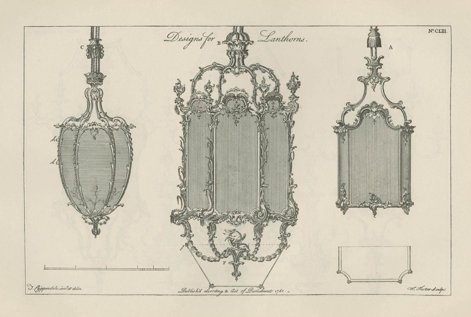 A VICTORIAN ORMOLU LANTERN TO A CHIPPENDALE DESIGN, English, circa 1850
