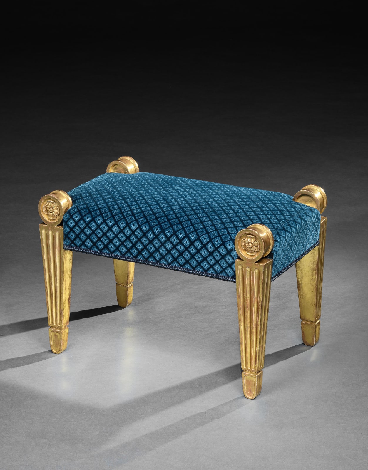 A PAIR OF REGENCY GILTWOOD STOOLS, English, circa 1815