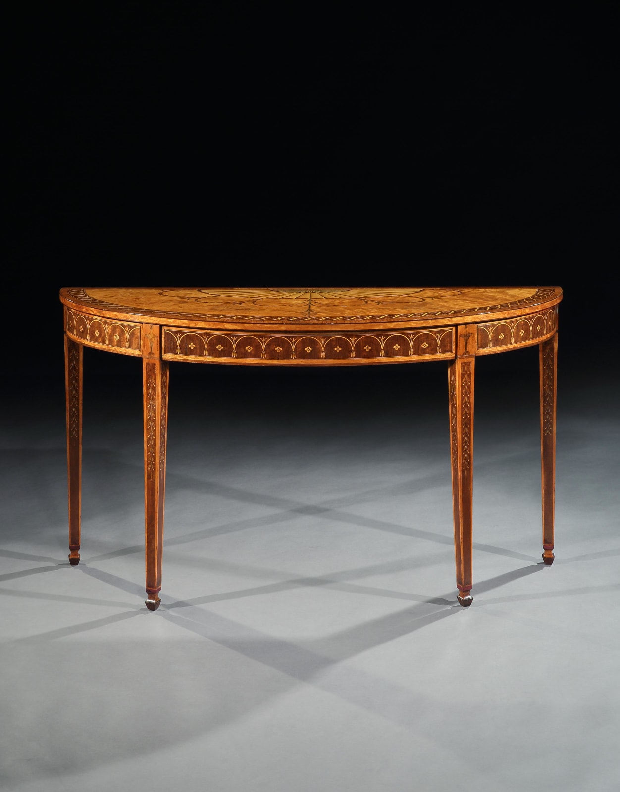 A PAIR OF GEORGE III SIDE TABLES ATTRIBUTED TO MAYHEW AND INCE, English, circa 1780