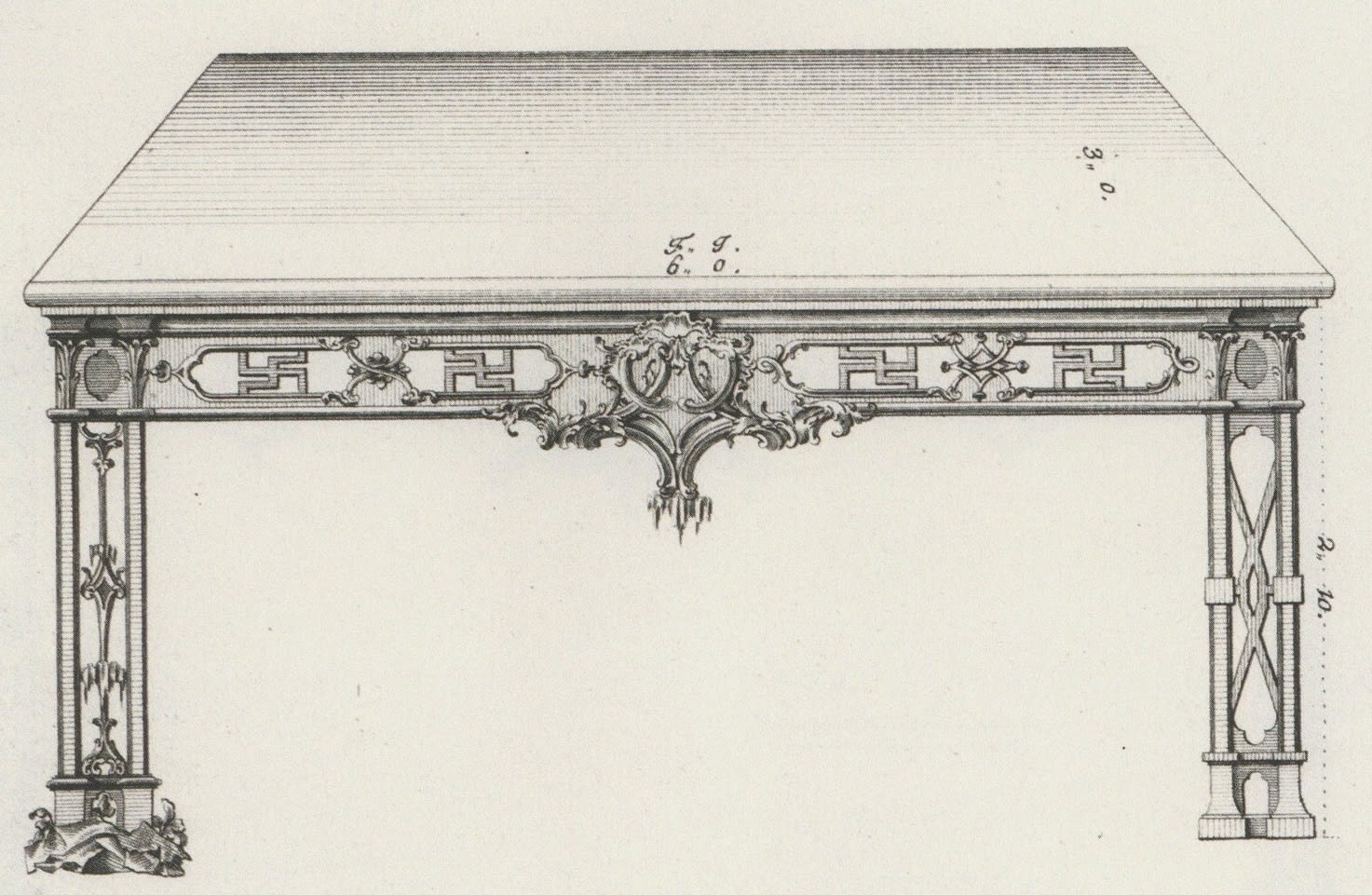 A PAIR OF GEORGE II GILTWOOD SIDE TABLES TO A DESIGN BY THOMAS CHIPPENDALE, English, circa 1755