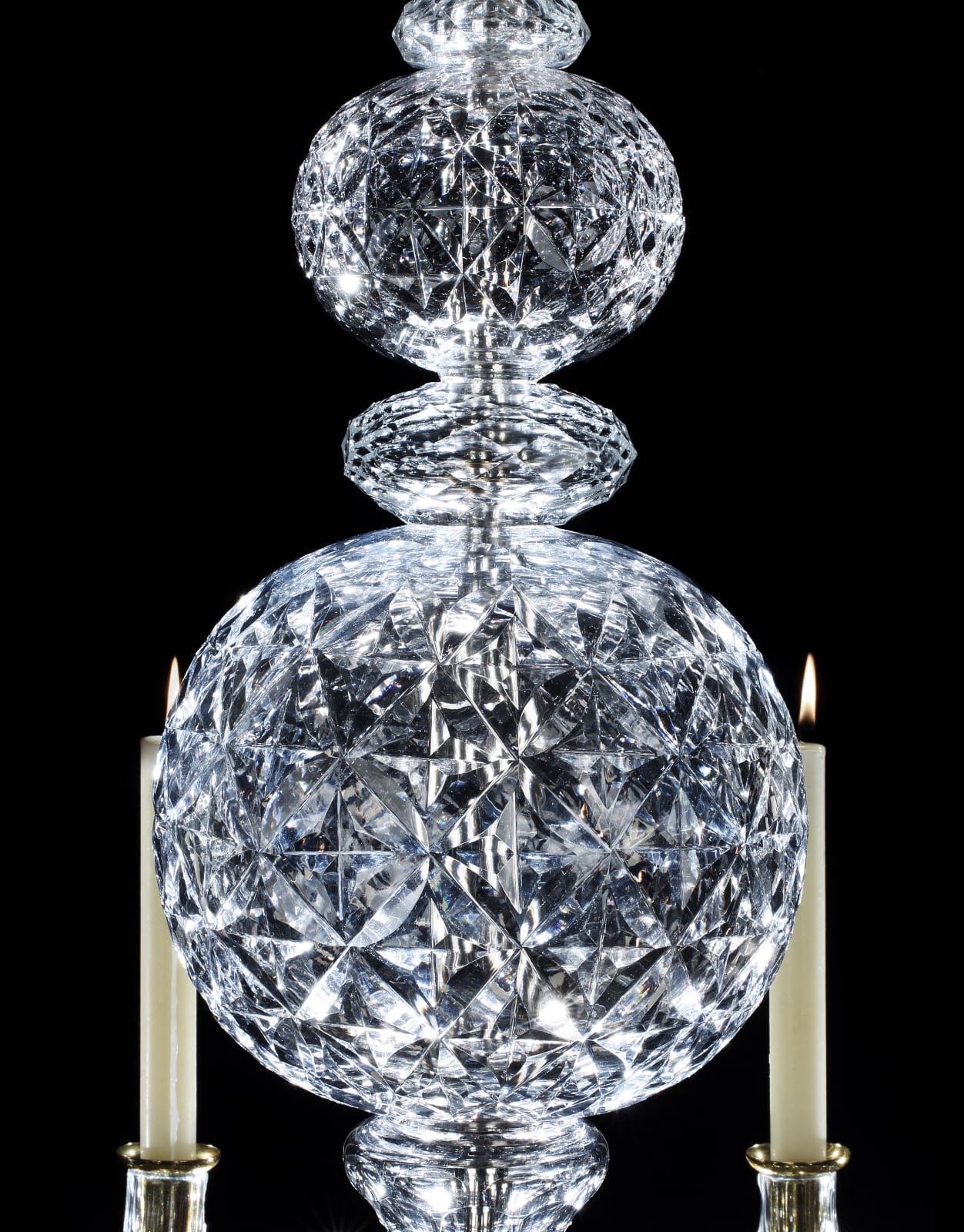 A GEORGE II CUT GLASS EIGHT LIGHT CHANDELIER, English, circa 1755