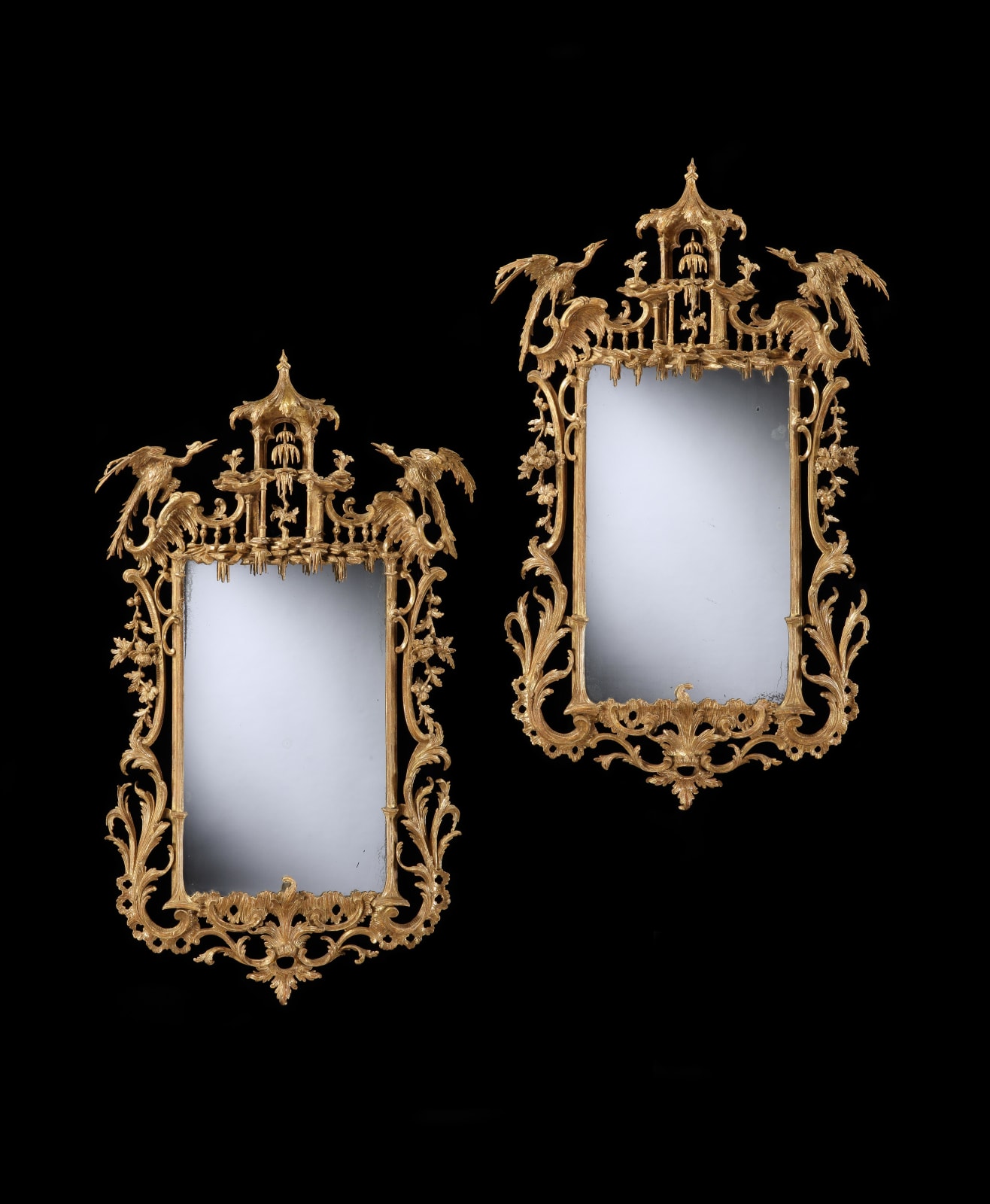 A PAIR OF GEORGE III GILTWOOD MIRRORS, English, circa 1765