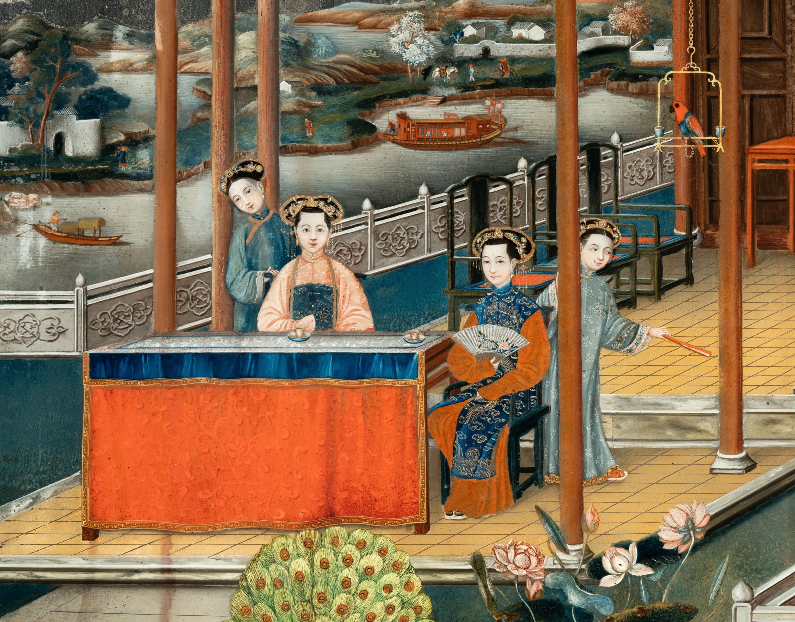 THE CLERISSEAU MIRROR PAINTING, Chinese, circa 1770