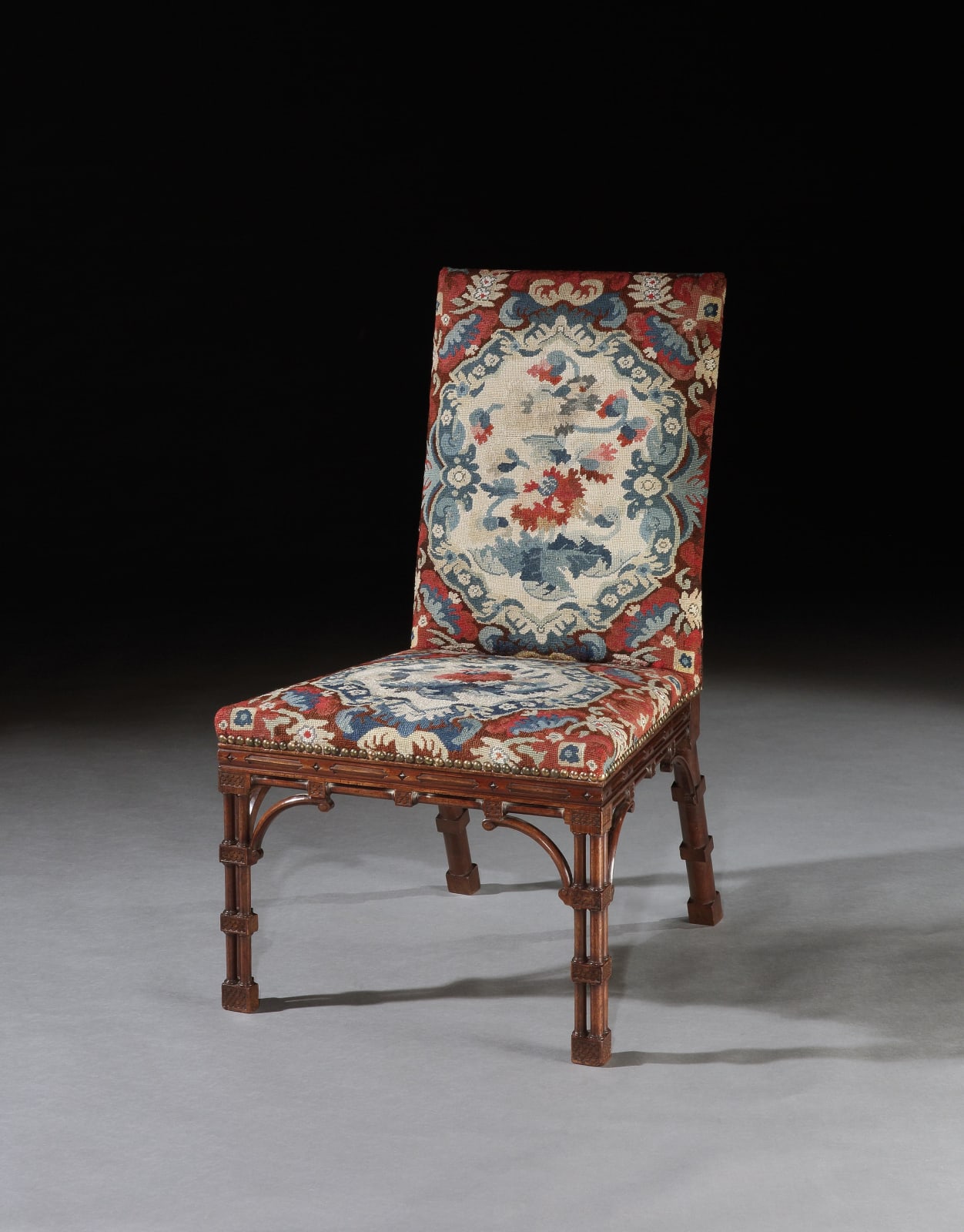THE BRAMSHILL PARK CHAIRS, The chairs: English, circa 1750  The needlework covers: English, circa 1750