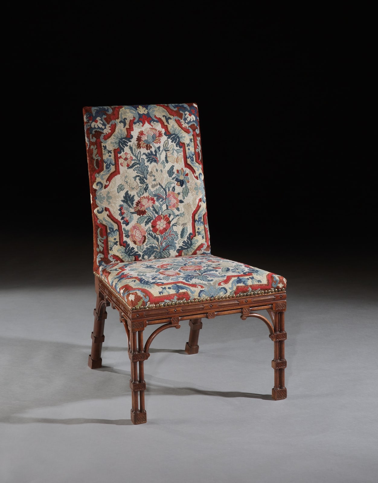 THE BRAMSHILL PARK CHAIRS, The chairs: English, circa 1750  The needlework covers: English, circa 1750
