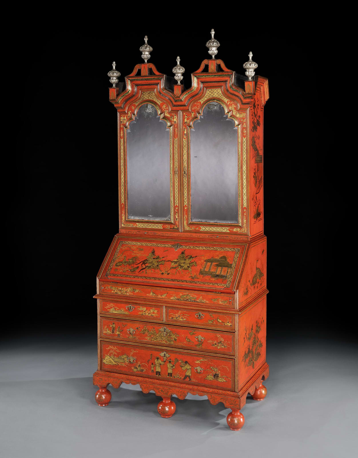 A WILLIAM AND MARY JAPANNED BUREAU CABINET, English, circa 1690