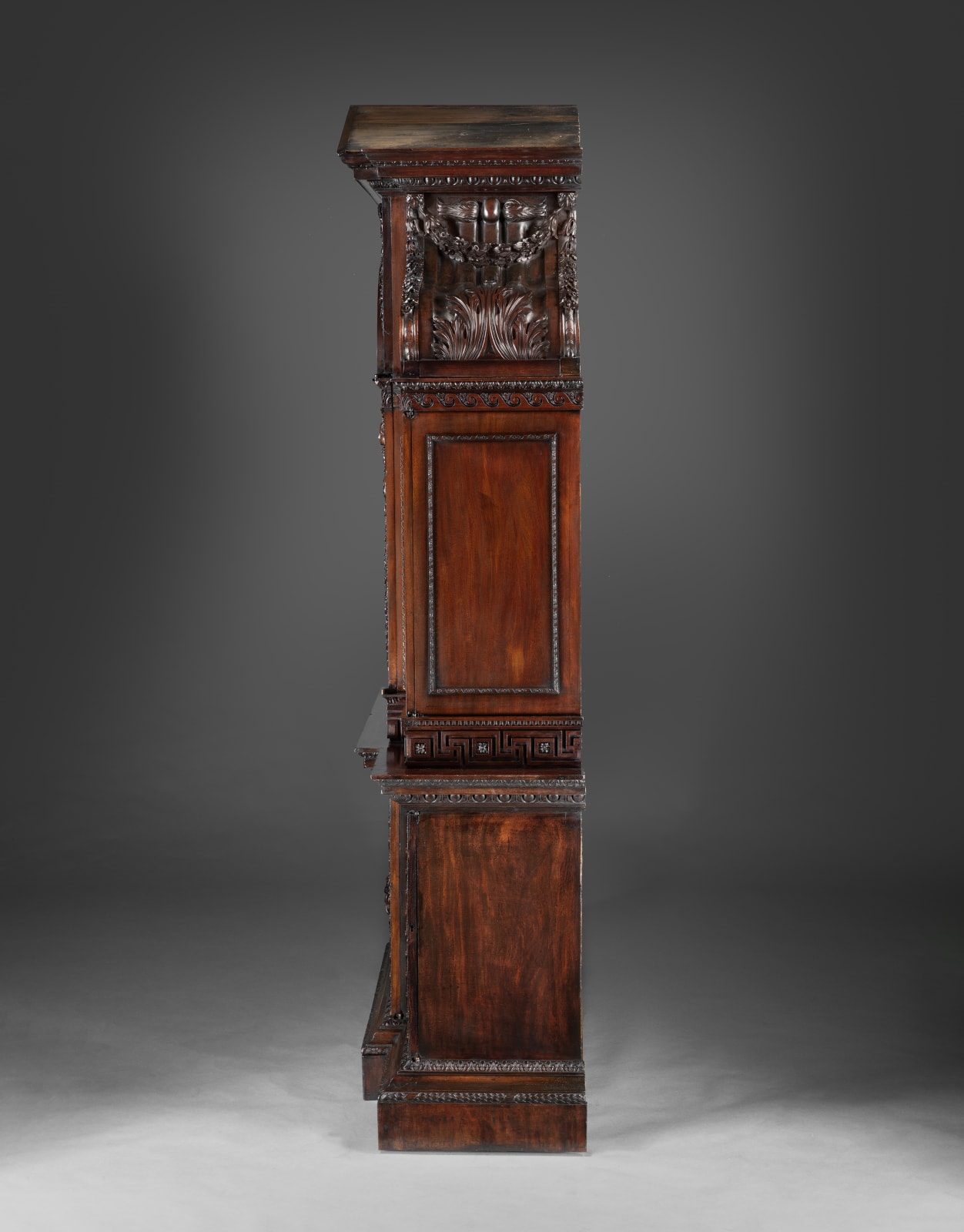 A MAGNIFICENT GEORGE II MAHOGANY CABINET, English, circa 1740
