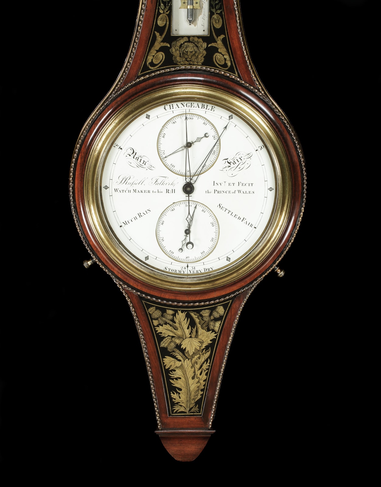 A GEORGE III BAROMETER BY JOHN RUSSELL, Scottish, circa 1810