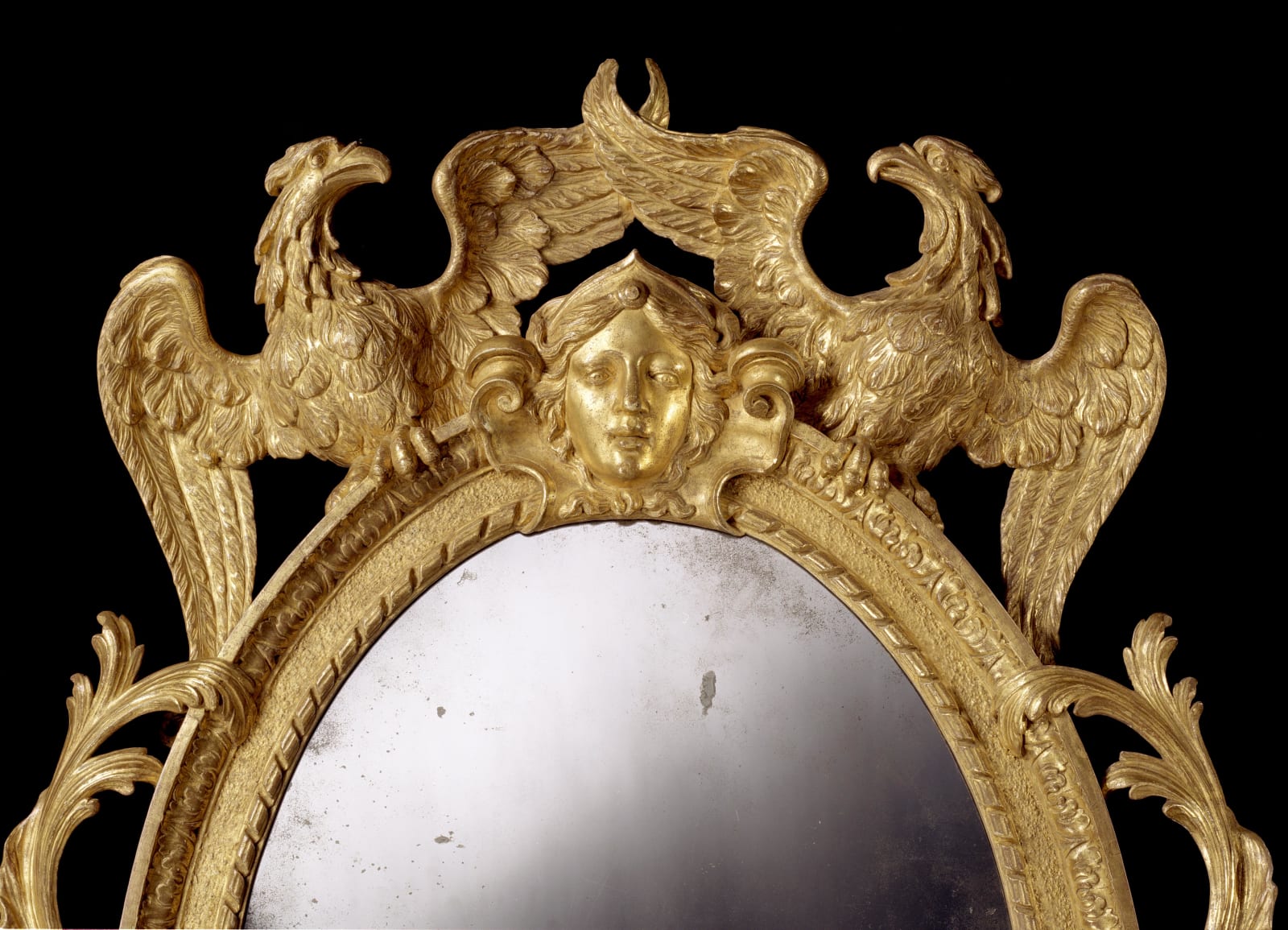 A GEORGE II GILTWOOD MIRROR, English, circa 1740