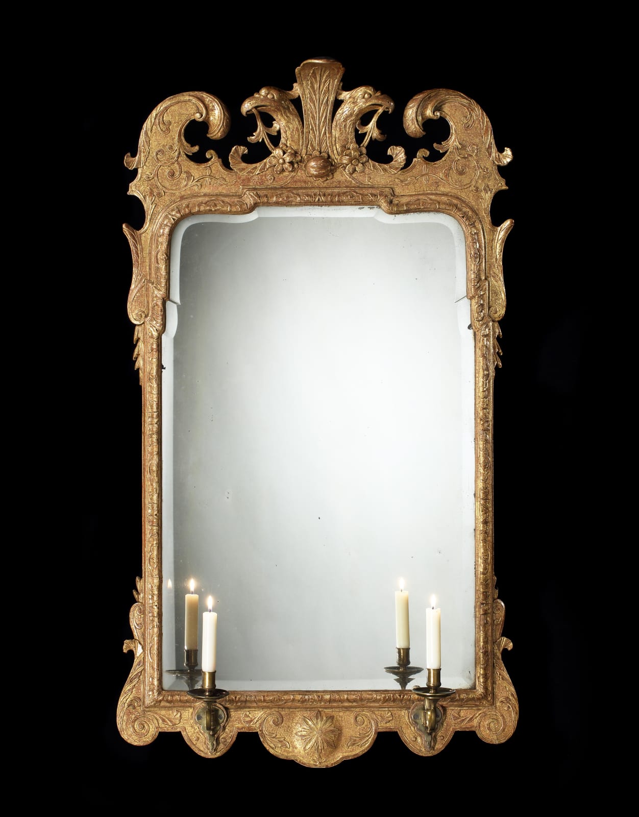 A PAIR OF GEORGE I GILT GESSO MIRRORS, English, circa 1720