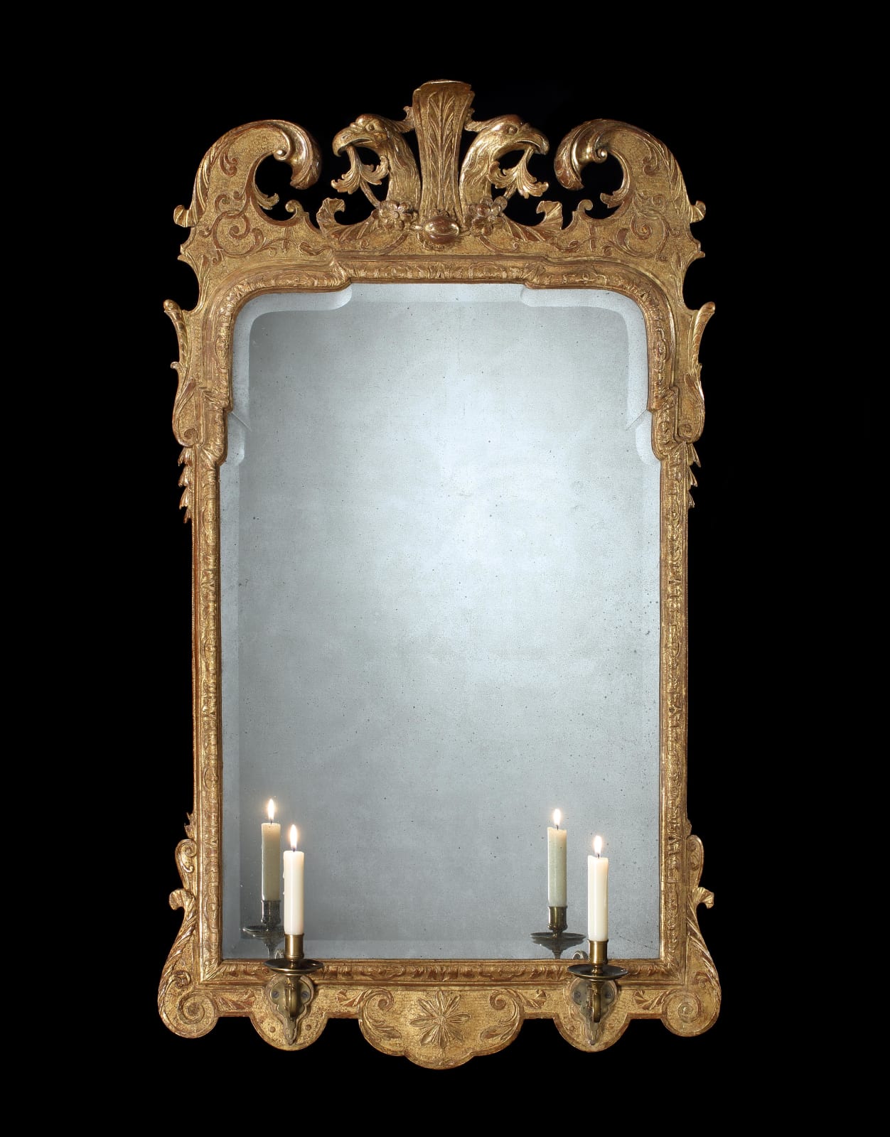 A PAIR OF GEORGE I GILT GESSO MIRRORS, English, circa 1720