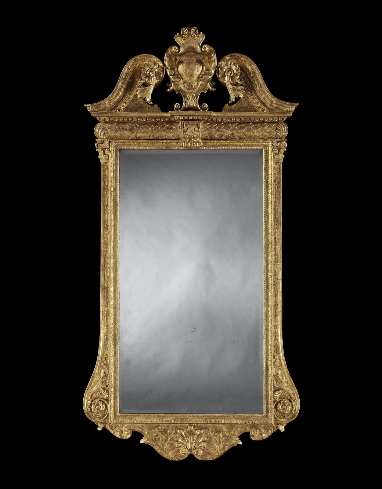 A PAIR OF GEORGE II GILTWOOD MIRRORS , English, circa 1740