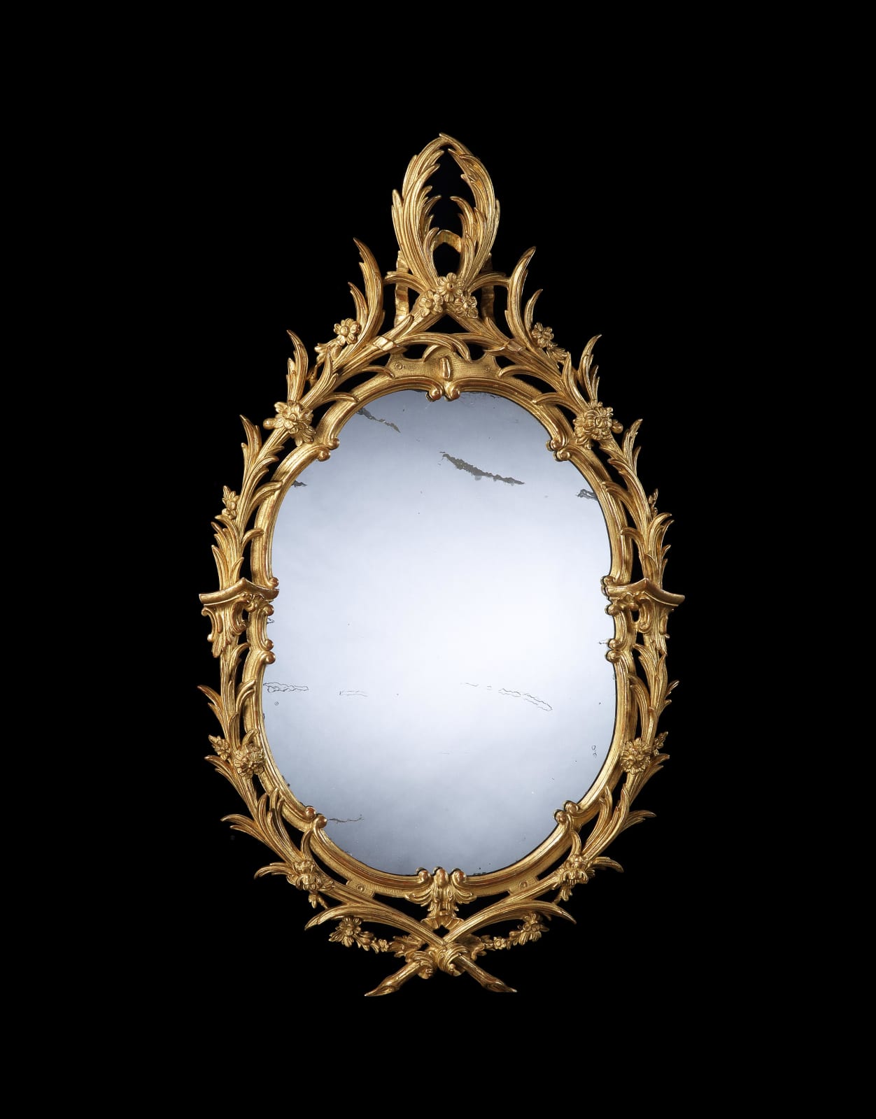 A PAIR OF GEORGE II GILTWOOD MIRRORS , English, circa 1755
