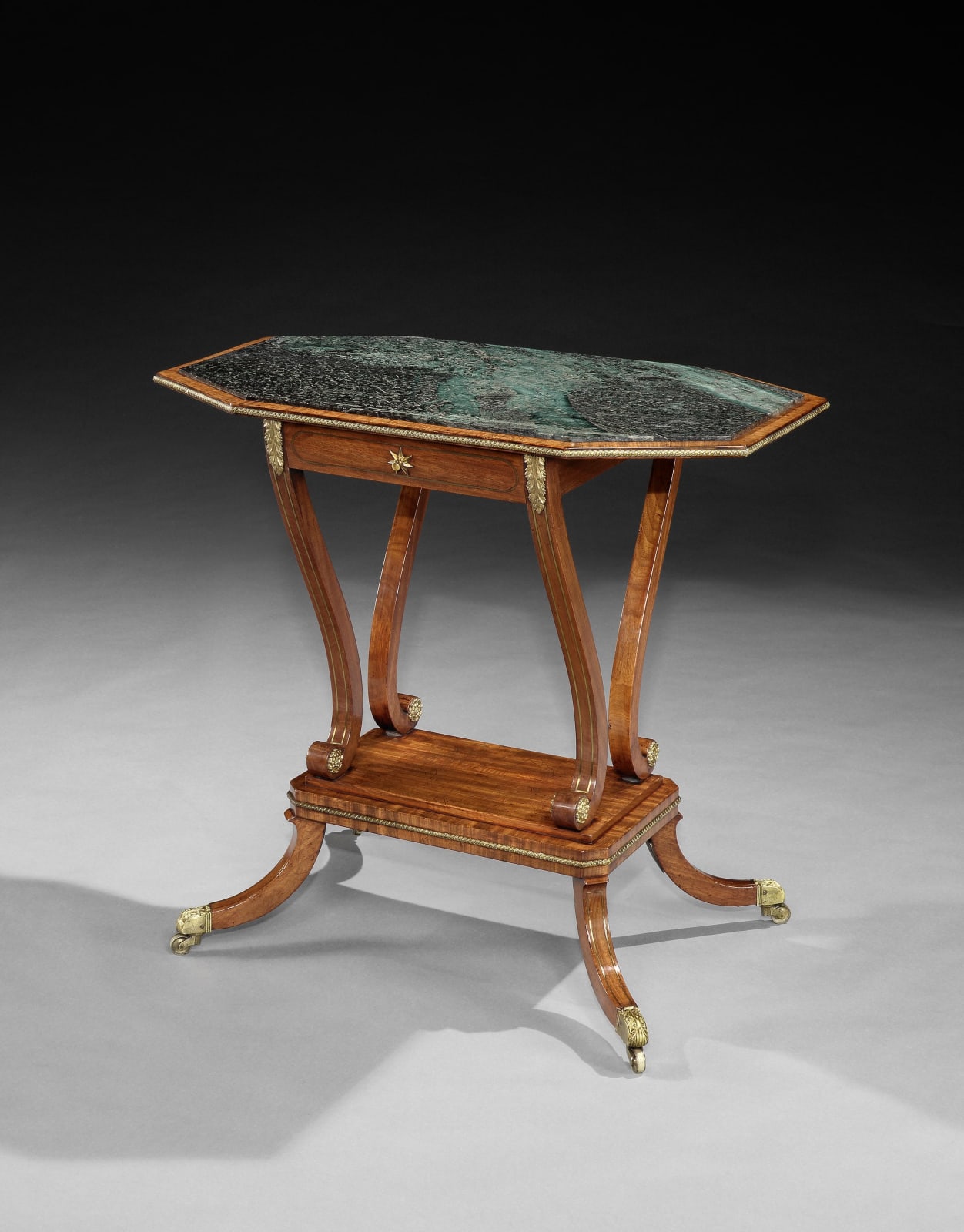 A PAIR OF REGENCY MAHOGANY SIDE TABLES, English, circa 1815