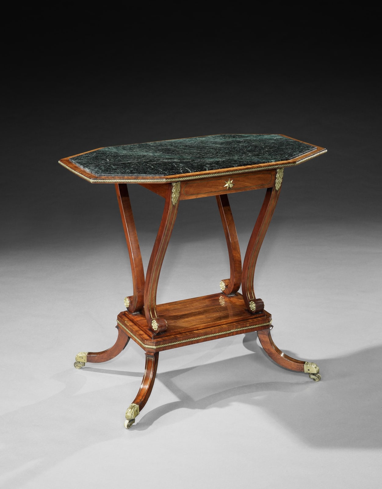 A PAIR OF REGENCY MAHOGANY SIDE TABLES, English, circa 1815