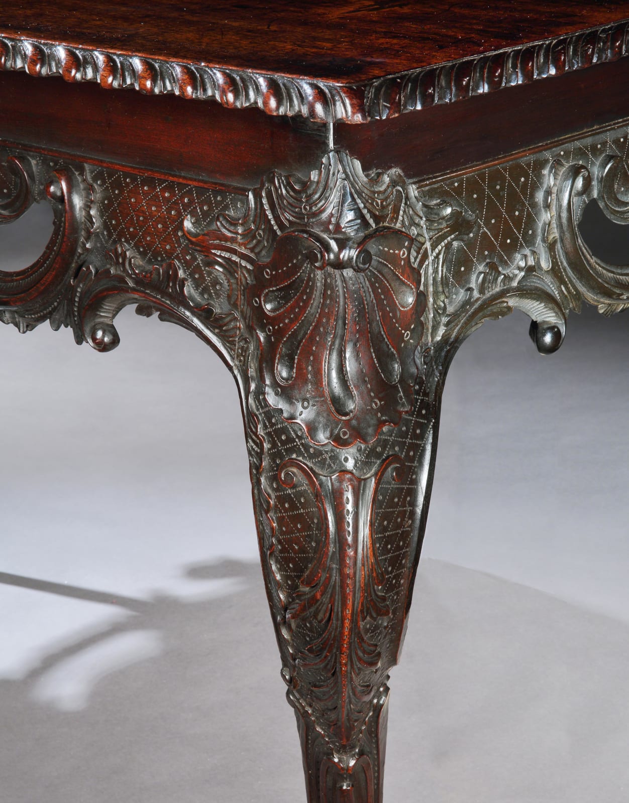 AN IRISH GEORGE II MAHOGANY SIDE TABLE, Irish, circa 1755