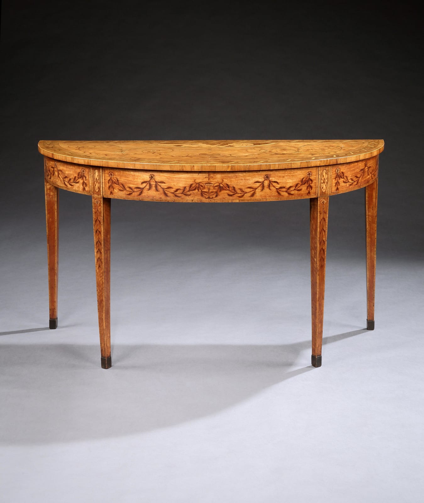 A GEORGE III SATINWOOD SIDE TABLE, English, circa 1785