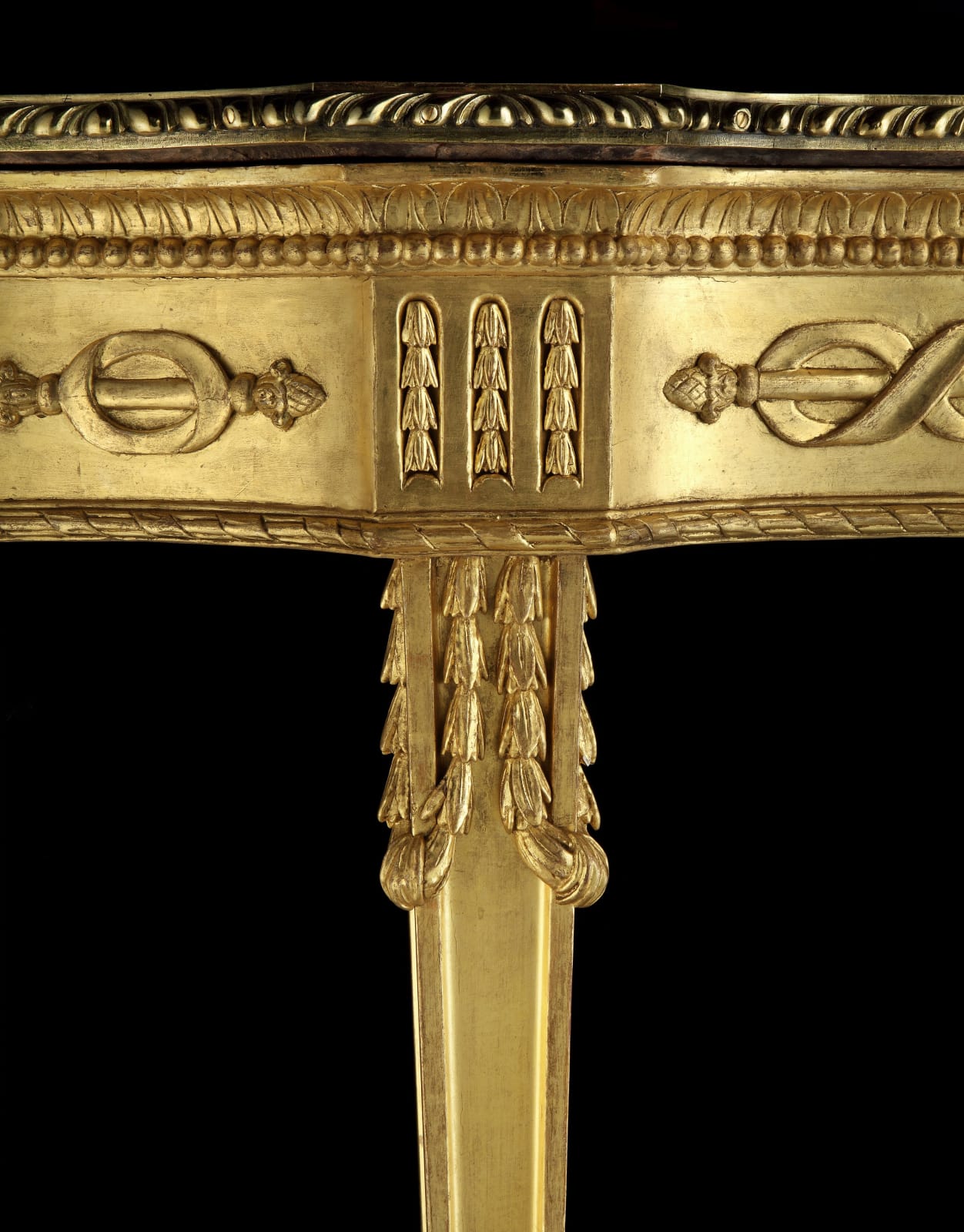 THE CRICHEL TABLES, The tops: English, circa 1775  The giltwood bases: English, circa 1795