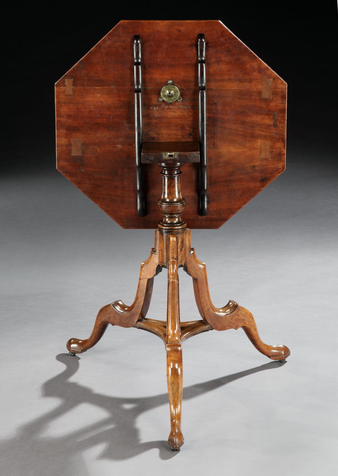 A GEORGE II PADOUK TRIPOD TABLE, English, circa 1755