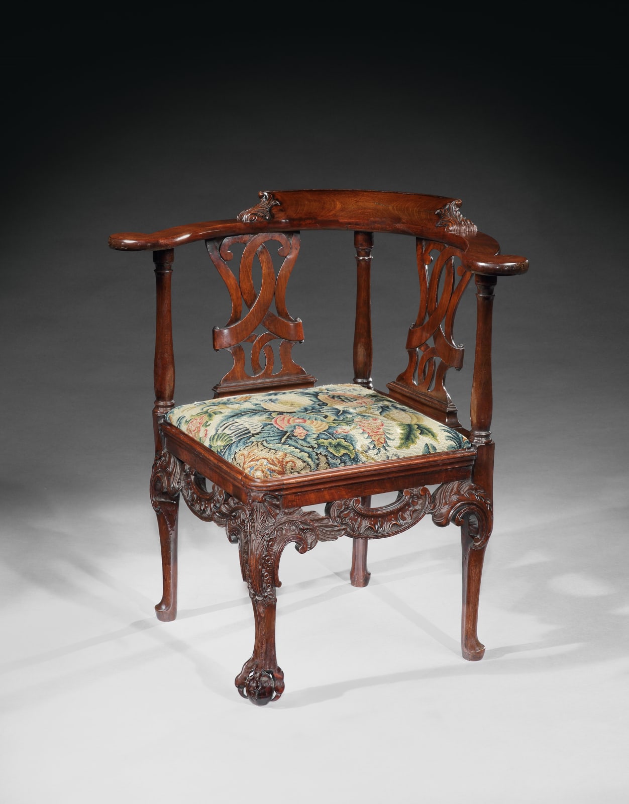 THE CURWEN CHAIRS, The chairs: English, circa 1755  The needlework covers: French, circa 1750