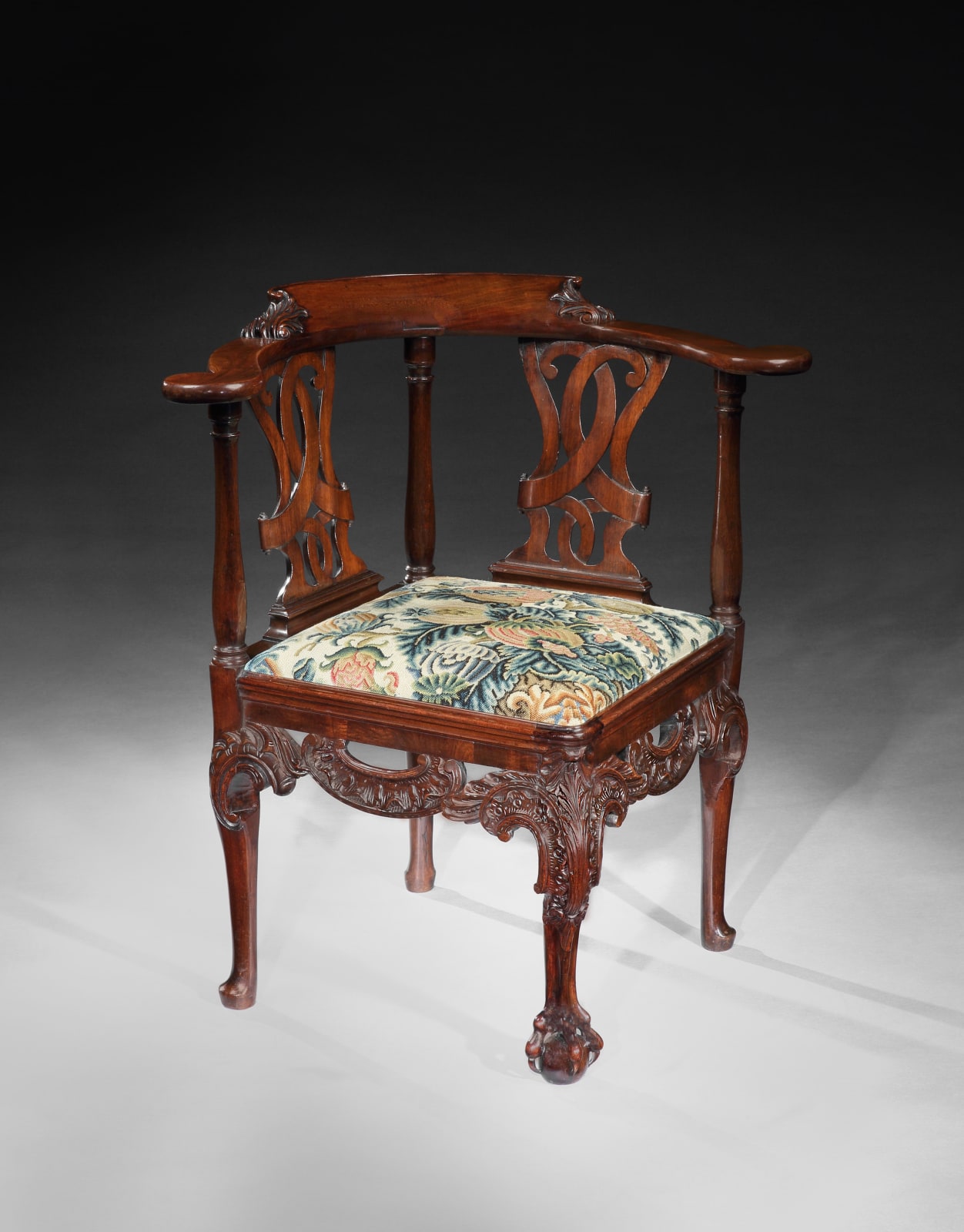 THE CURWEN CHAIRS, The chairs: English, circa 1755  The needlework covers: French, circa 1750