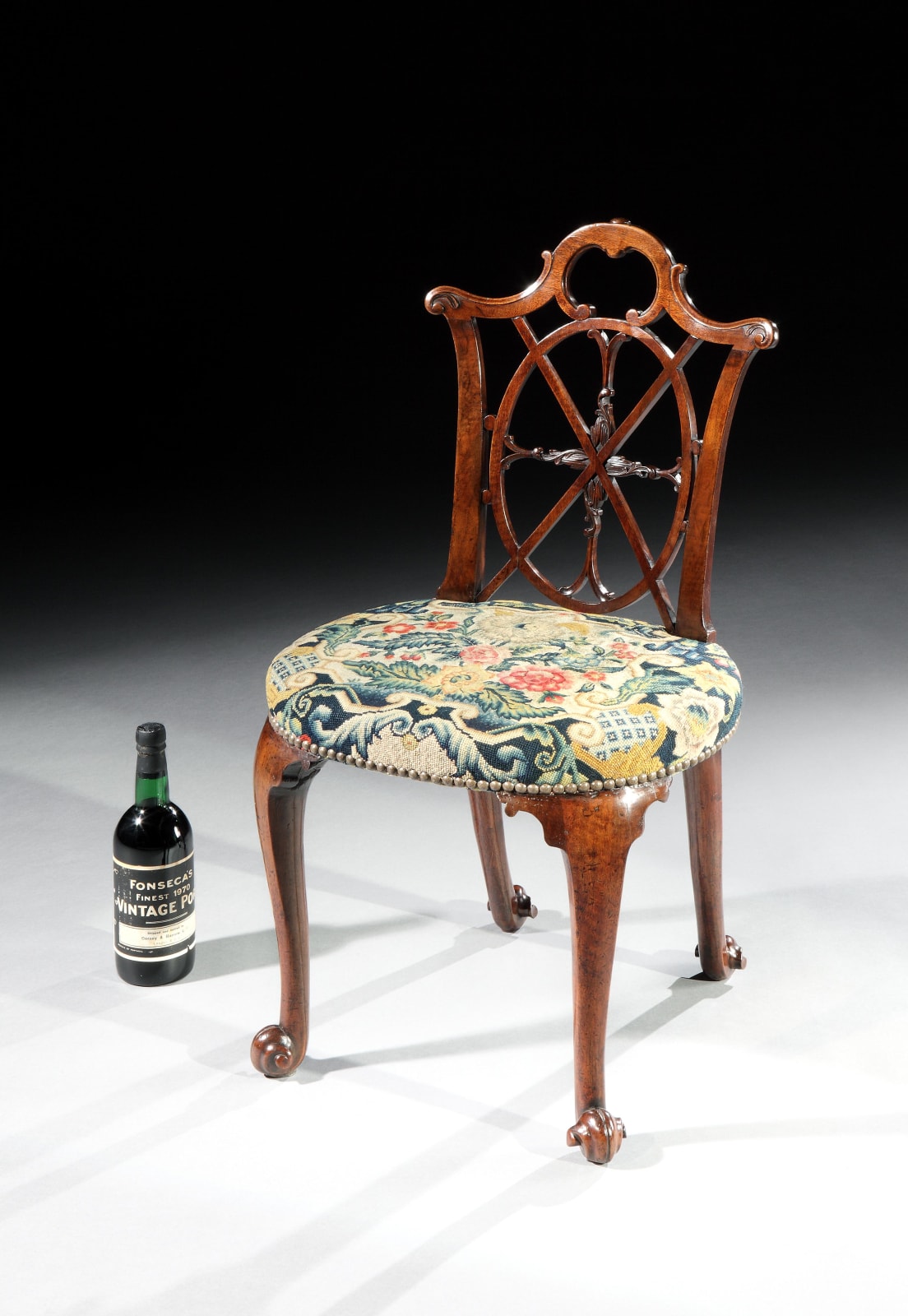 THE ELVEDEN HALL CHAIRS, The chairs: English, circa 1750  The needlework: English, circa 1725
