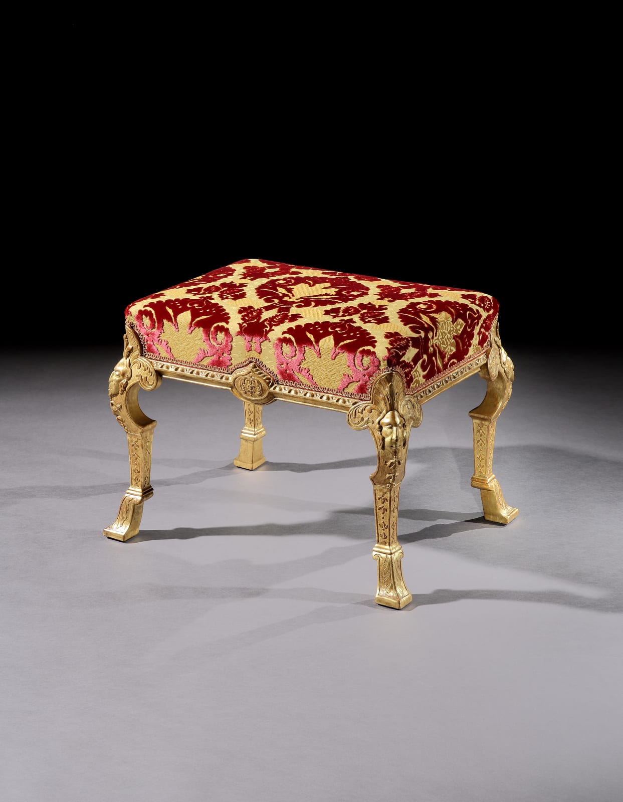 A PAIR OF GEORGE I GESSO STOOLS, English, circa 1720