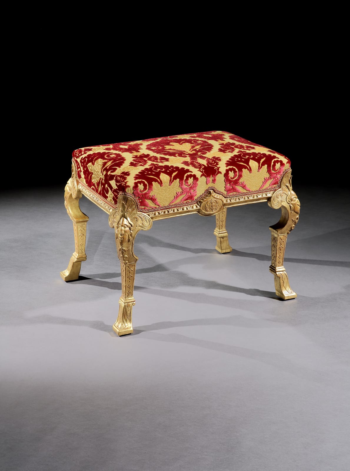 A PAIR OF GEORGE I GESSO STOOLS, English, circa 1720