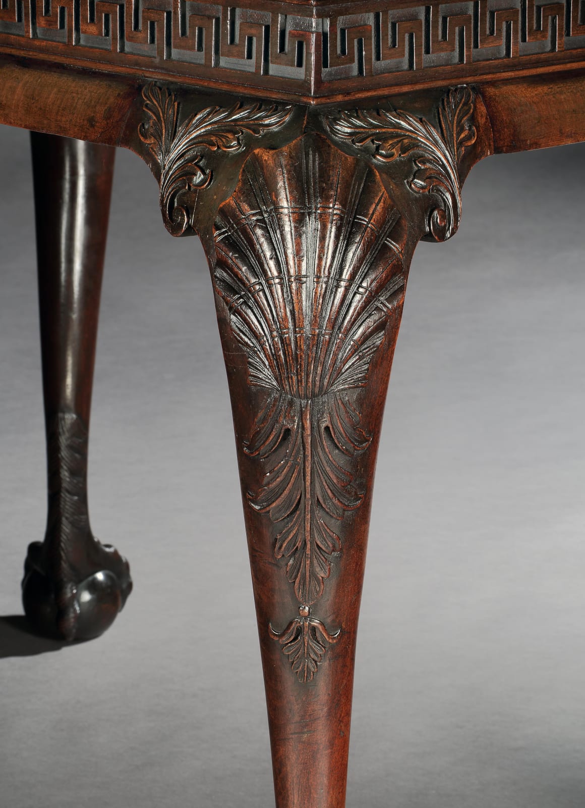 A PAIR OF GEORGE II MAHOGANY SIDE TABLES, The table bases: English, circa 1740  The scagliola inserts: Italian, circa 1735