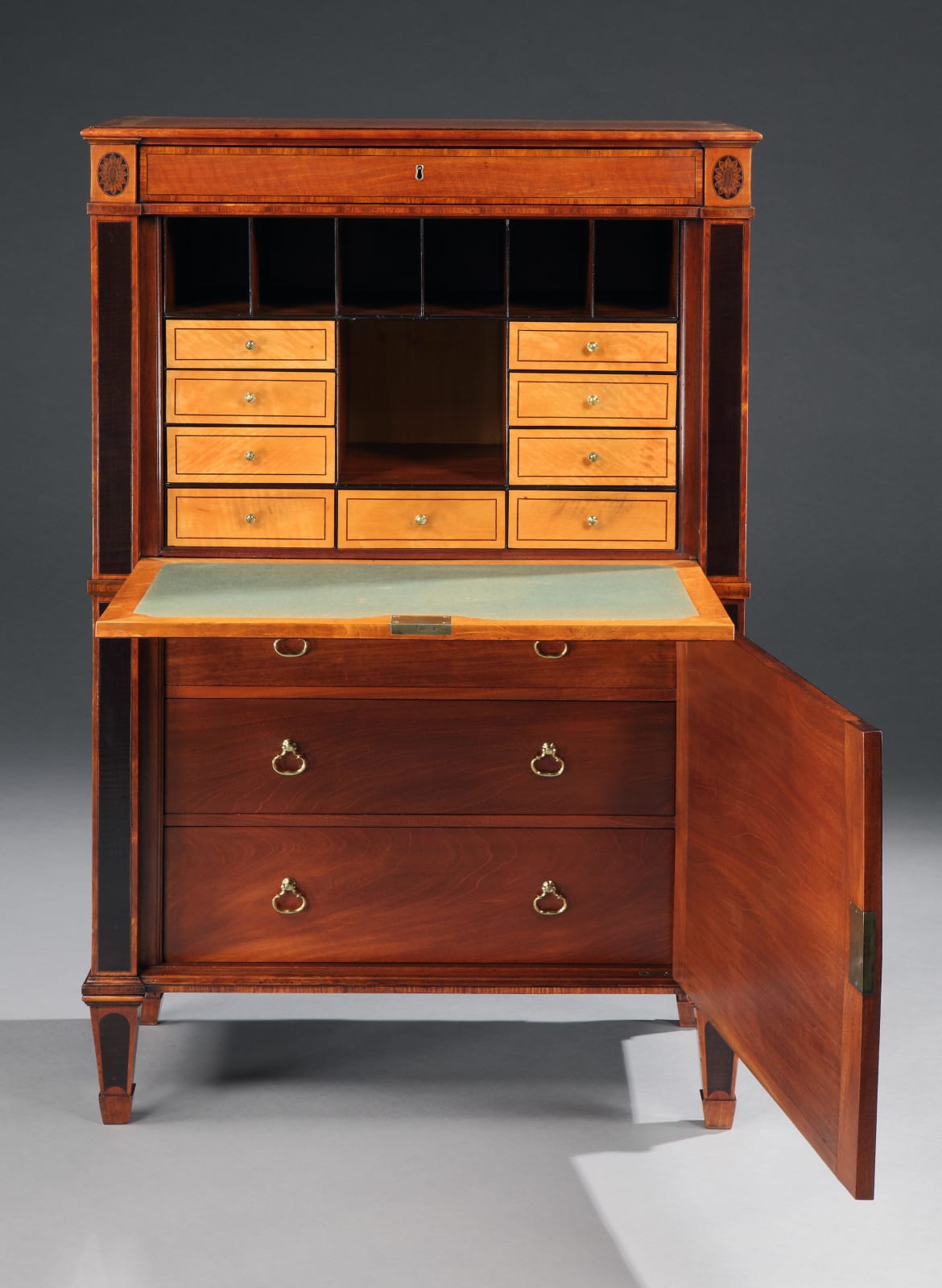 THE EARSHAM HALL SECRETAIRE A ABBATANT, English, circa 1780