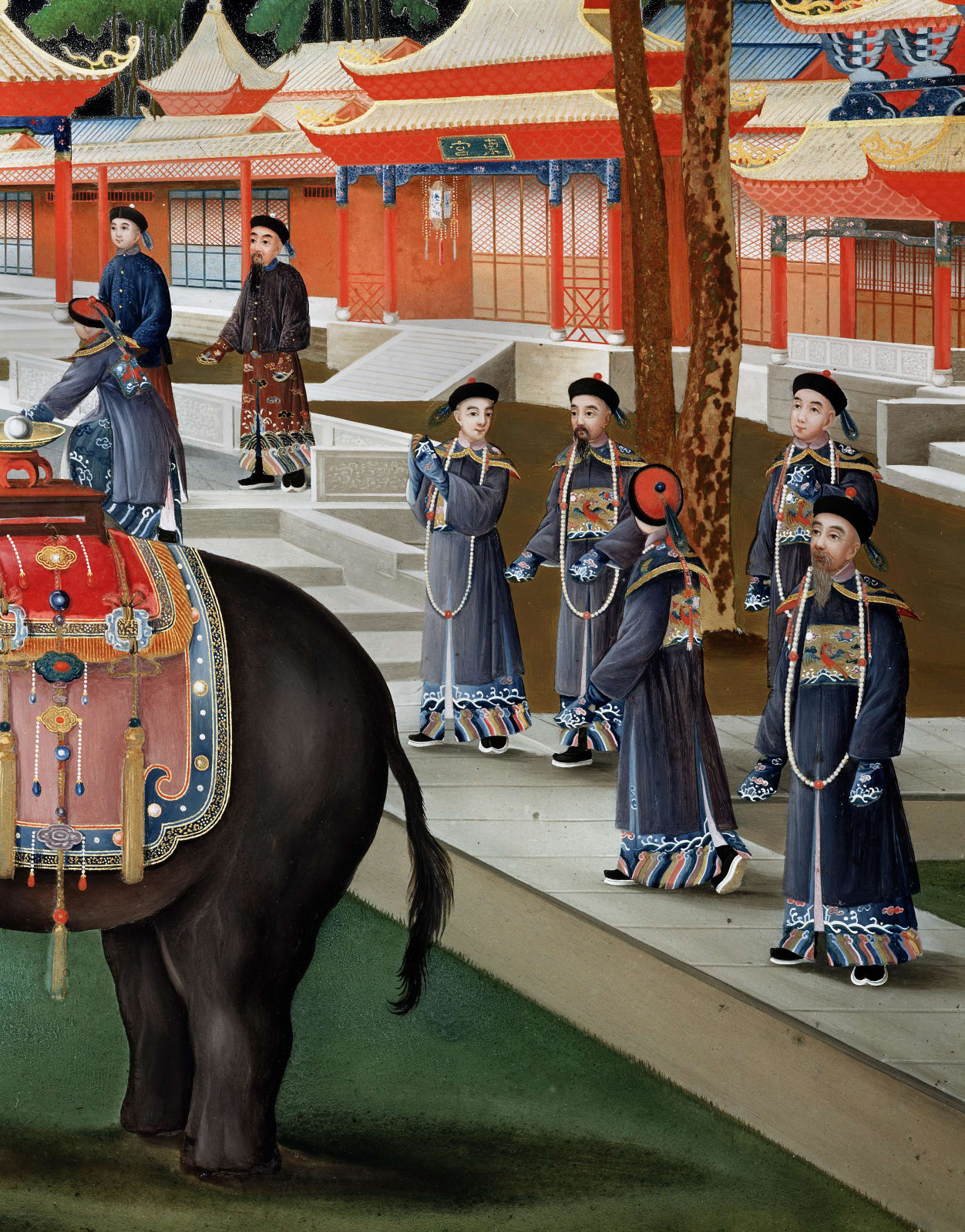 A PAIR OF CHINESE EXPORT REVERSE MIRROR PICTURES, English, circa 1775