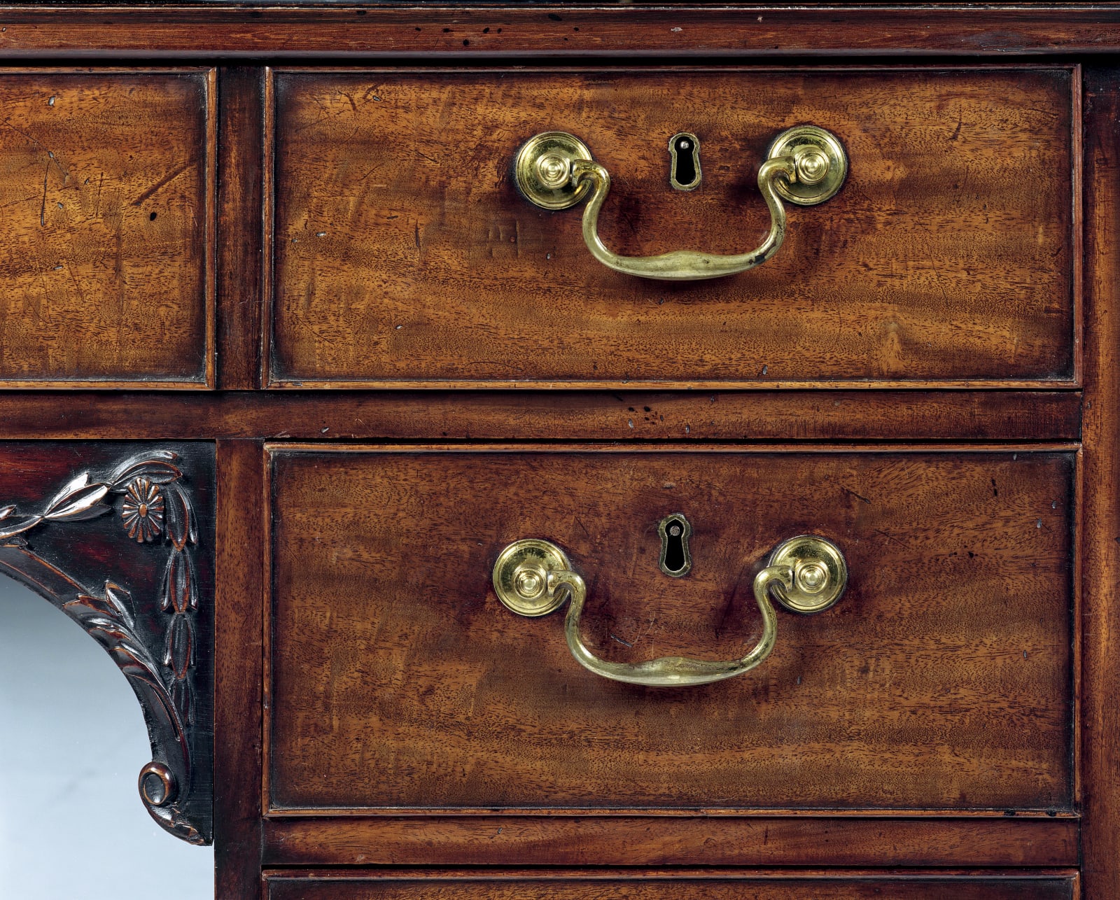 A GEORGE III MAHOGANY BREAKFRONT BOOKCASE, English, circa 1770