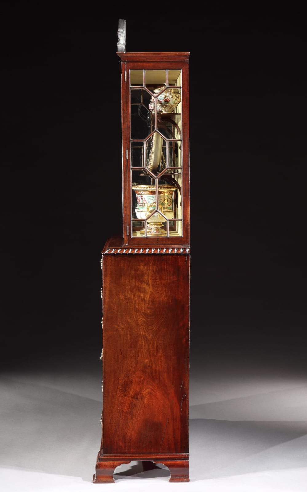 A GEORGE III MAHOGANY SECRÉTAIRE CABINET , English, circa 1770