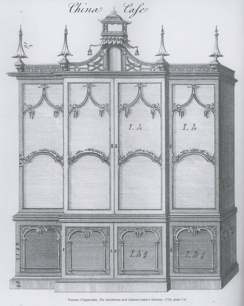 A GEORGE II CABINET TO A DESIGN BY THOMAS CHIPPENDALE, English, circa 1755