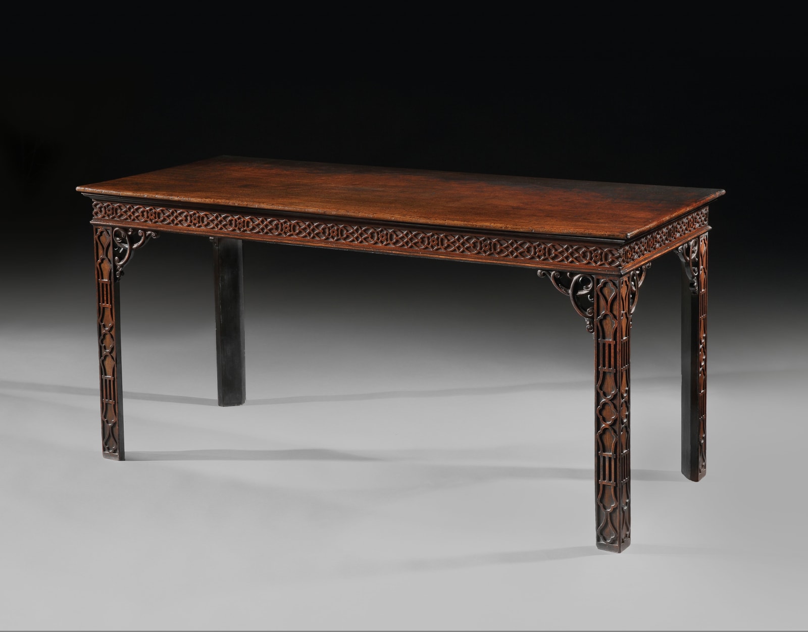 A PAIR OF GEORGE III MAHOGANY SIDE TABLES, English, circa 1765