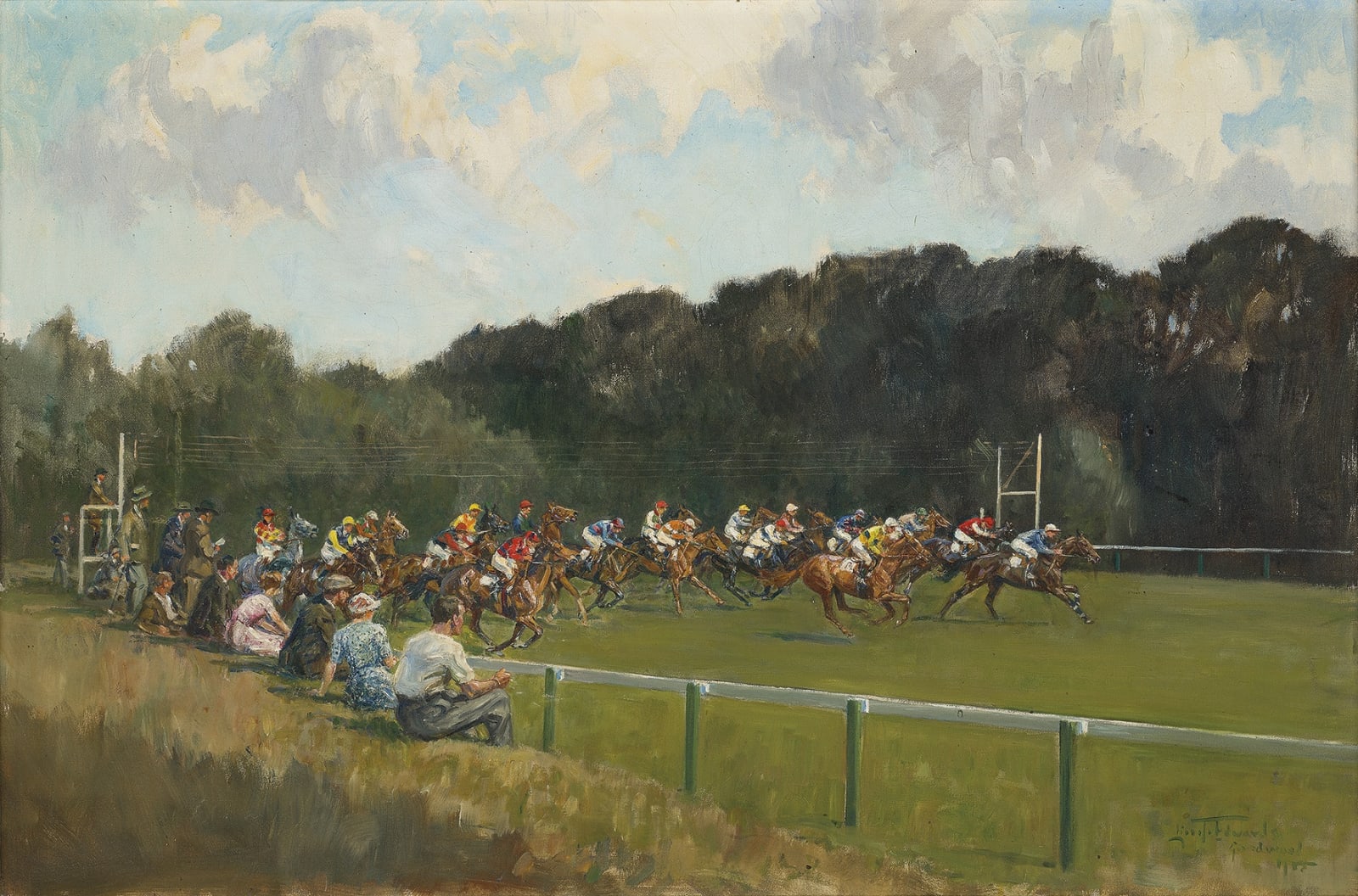 Lionel Dalhousie Robertson Edwards, RI, Start of the Stewards' Cup, Goodwood, 1955