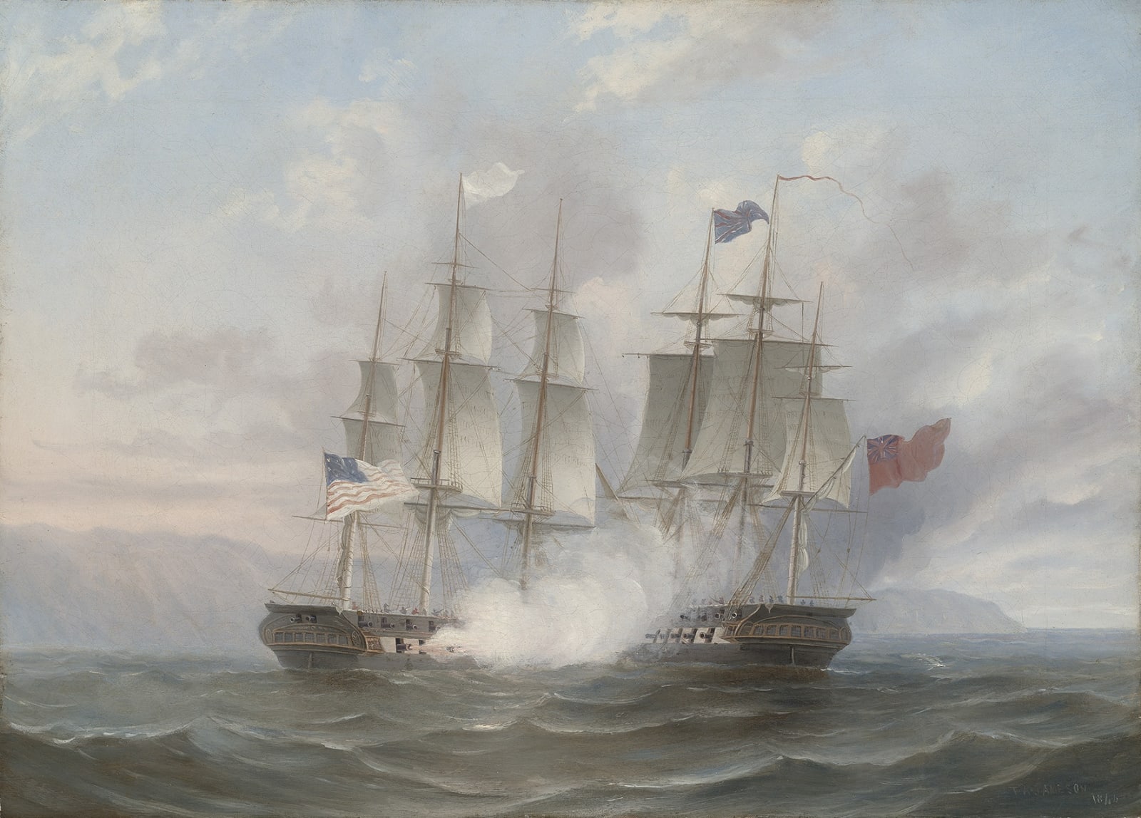 T.A. Jameson, The opening salvoes of the famous action between 'USS Chesapeake' and 'HMS Shannon' , 1st June 1813
