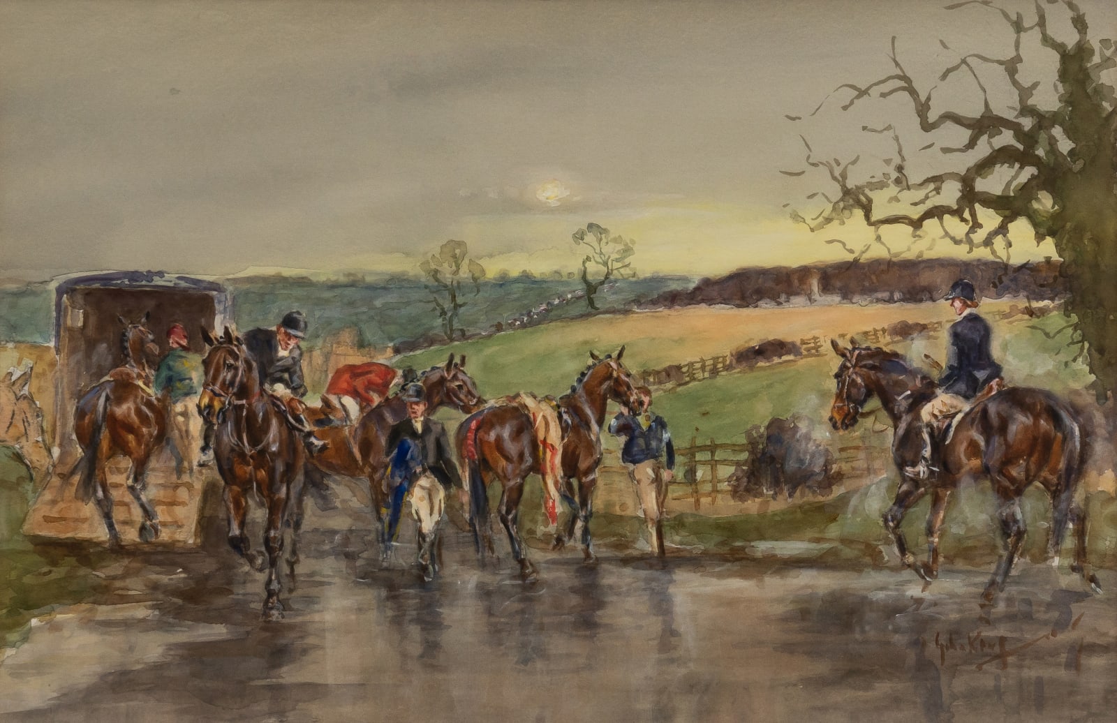 John King, Second horses, Orton Park; verso The last light, The Grand Canal