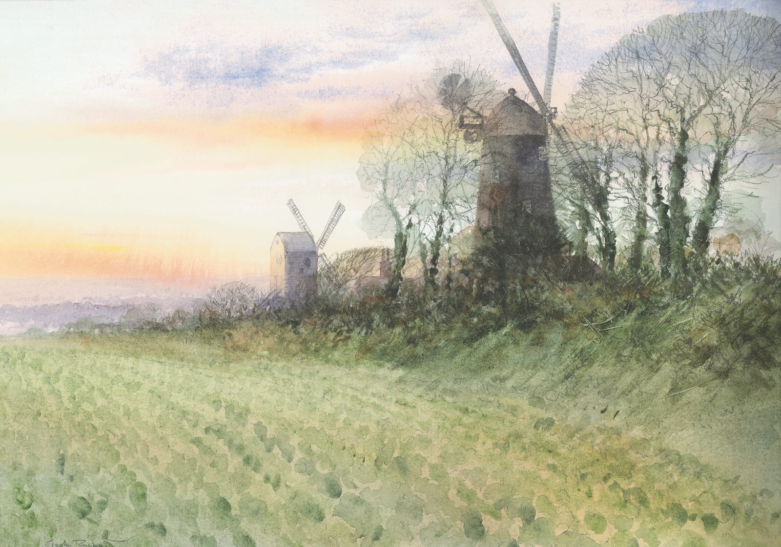 Gordon Rushmer, Jack and Jill Windmills above Clayton