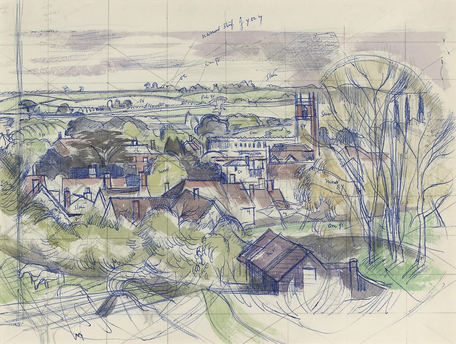 John Northcote Nash, CBE, RA, View of Nayland, Suffolk
