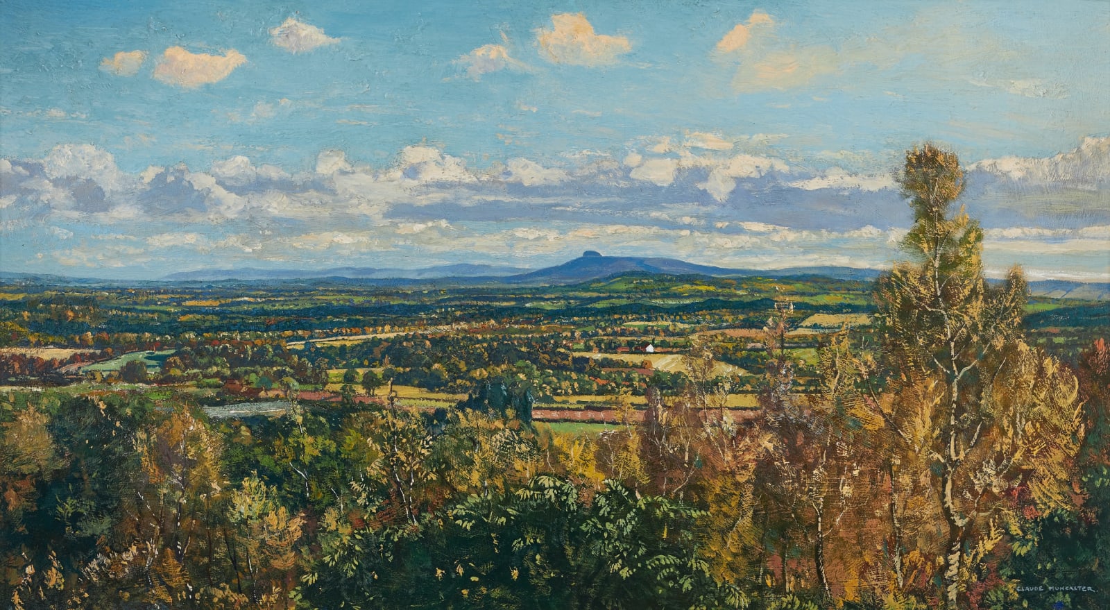 Claude Grahame Muncaster, PRSMA, RWS, ROI, RBA, View from Upperton towards Chanctonbury Ring, West Sussex