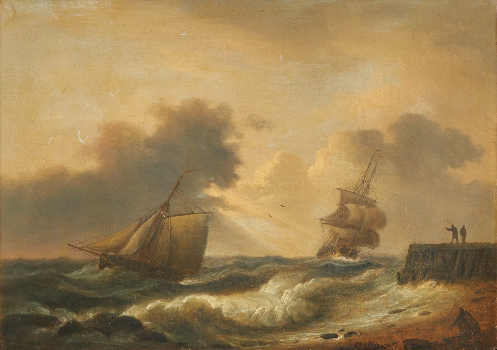 Thomas Luny, Shipping in a breeze