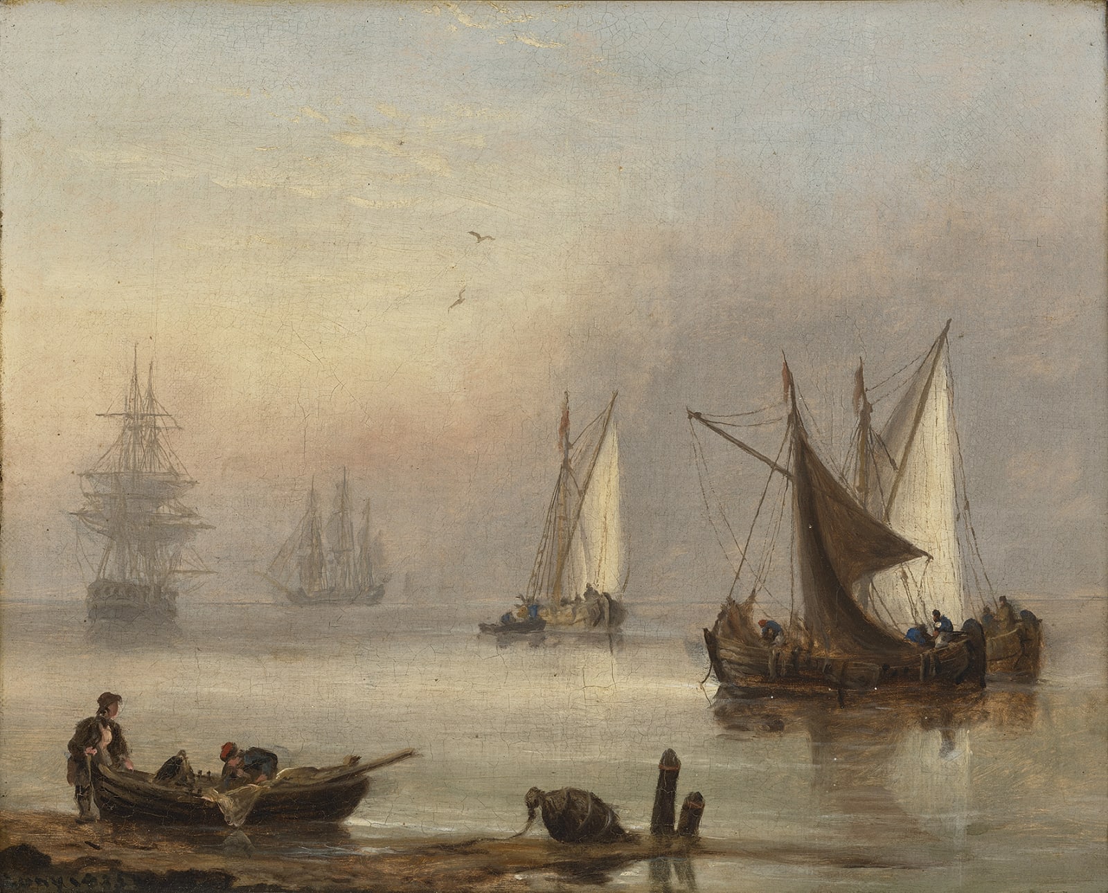 Thomas Luny, Fishing fleet in a calm