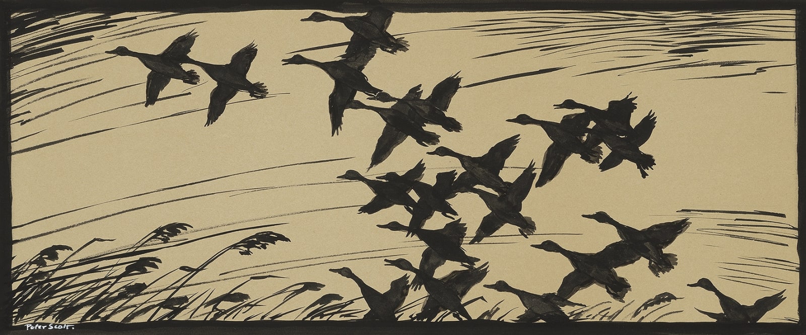 Sir Peter Markham Scott, An original design for an exhibition poster