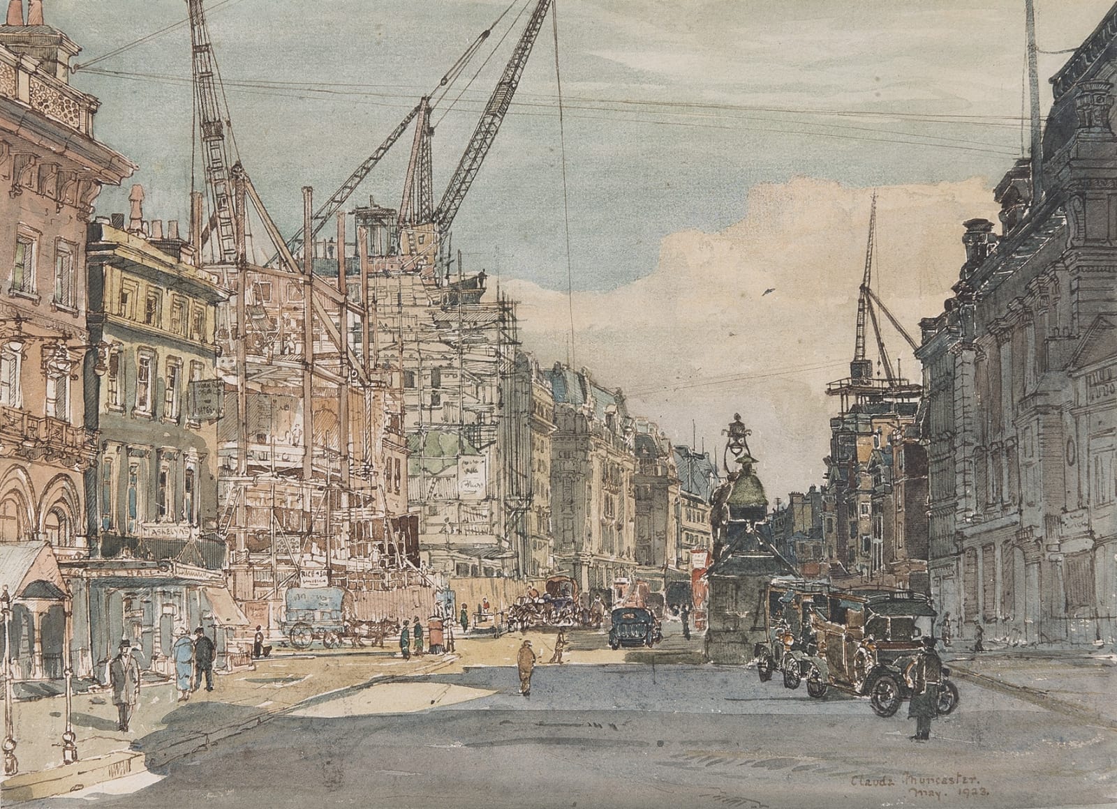 Claude Grahame Muncaster, PRSMA, RWS, ROI, RBA, Regent Street, from Langham Place